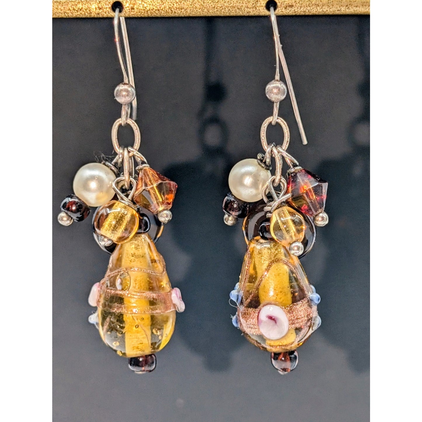 Murano Glass Multi-Dangle Bead Earrings