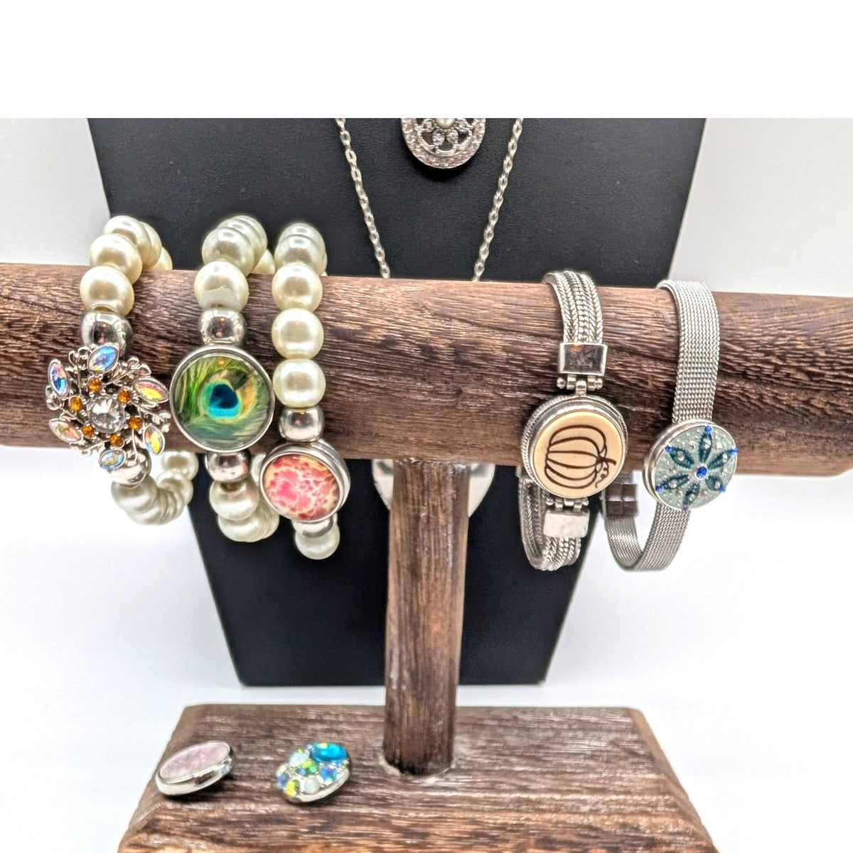 Lot of 10 Pieces of Gingersnaps Silver Tone Jewelry Necklaces Bracelets Earrings