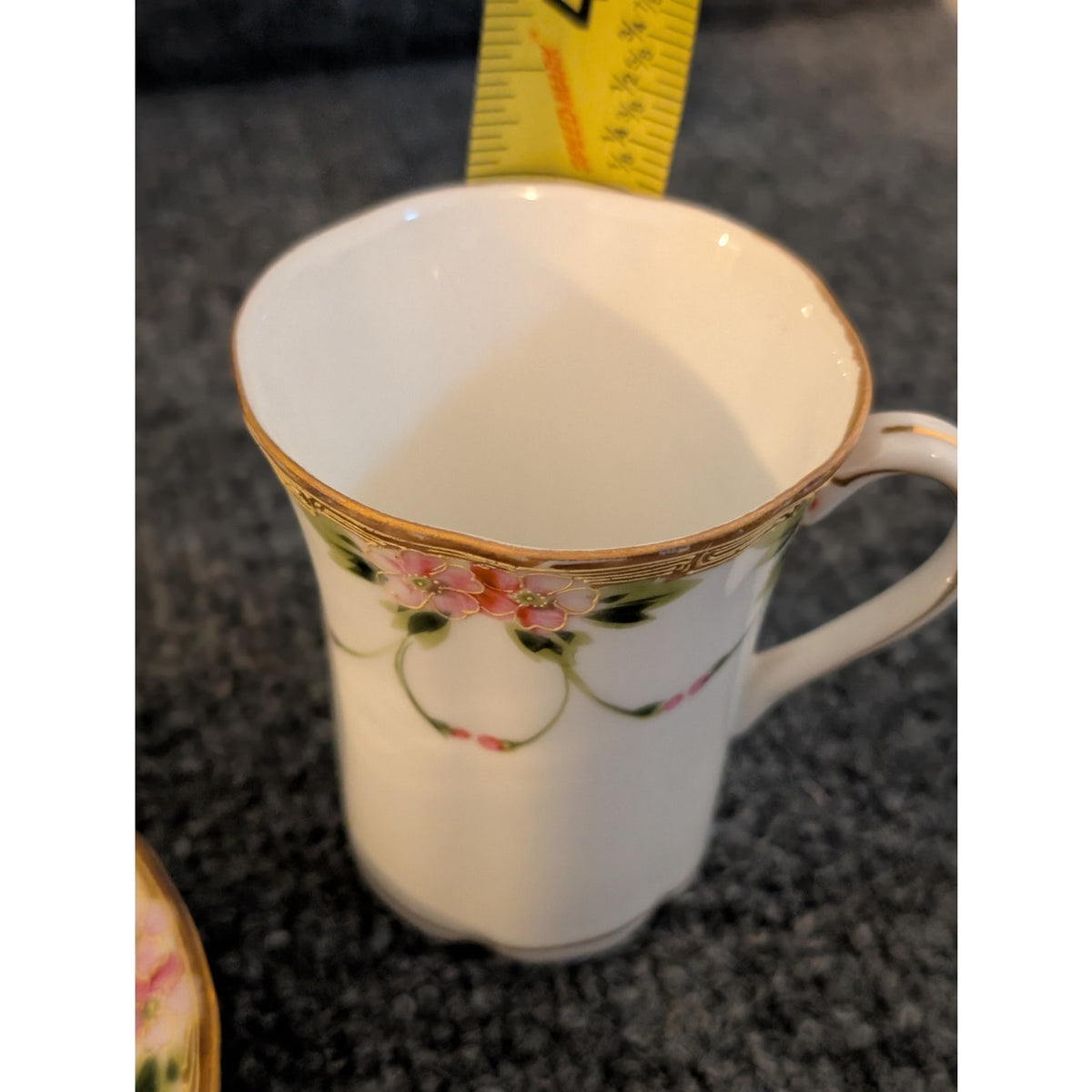 Antique Hand Painted Nippon Chocolate Cup and Saucer Rising Sun Mark