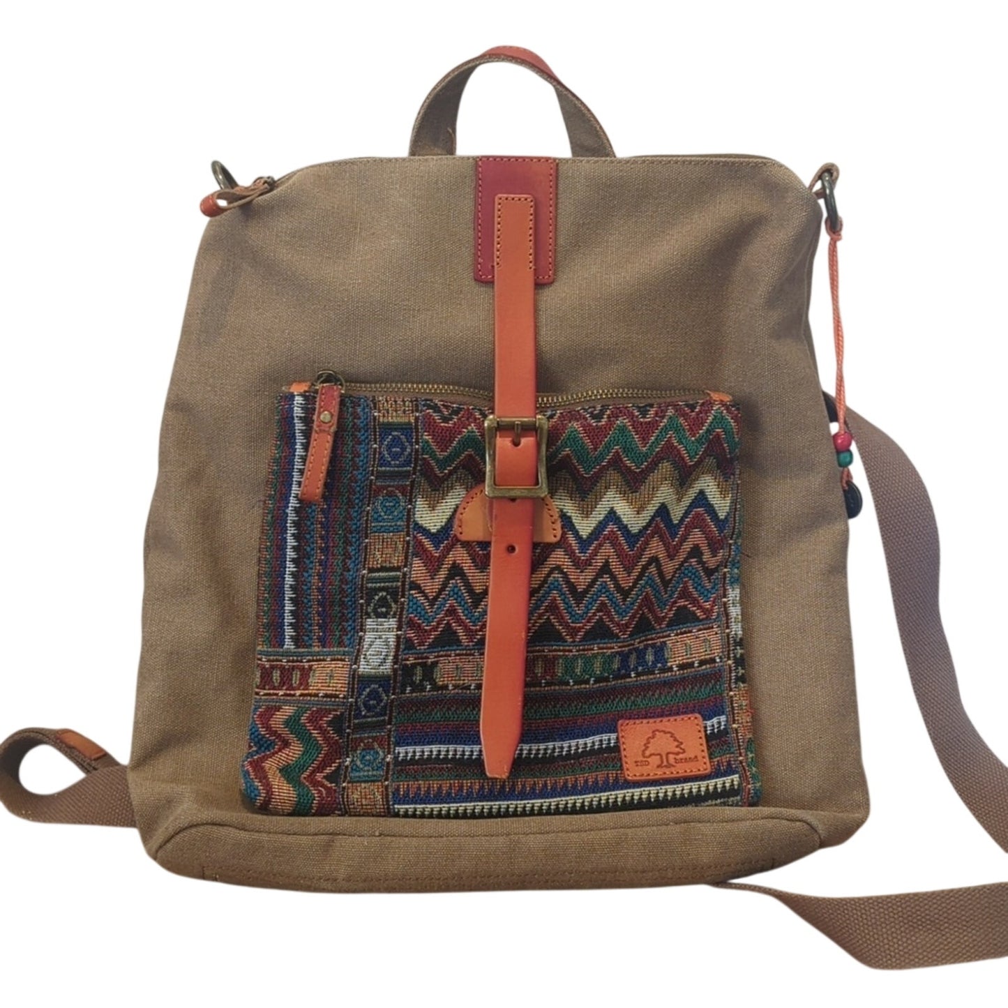TSD Brand Four Seasons Tribal Pattern Boho Convertible Backpack/Shoulder Bag