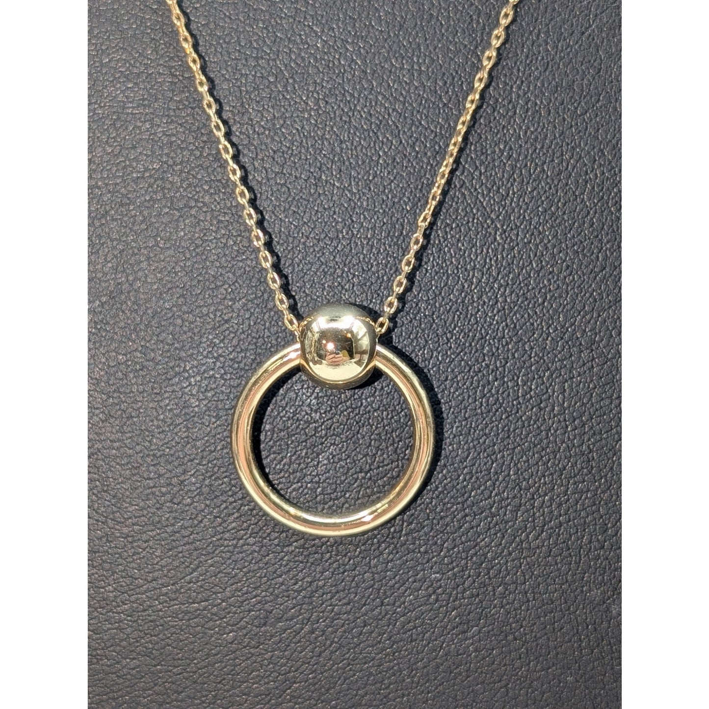 Gold Tone Helix Pendant Chain 21.5"-24.5" Necklace