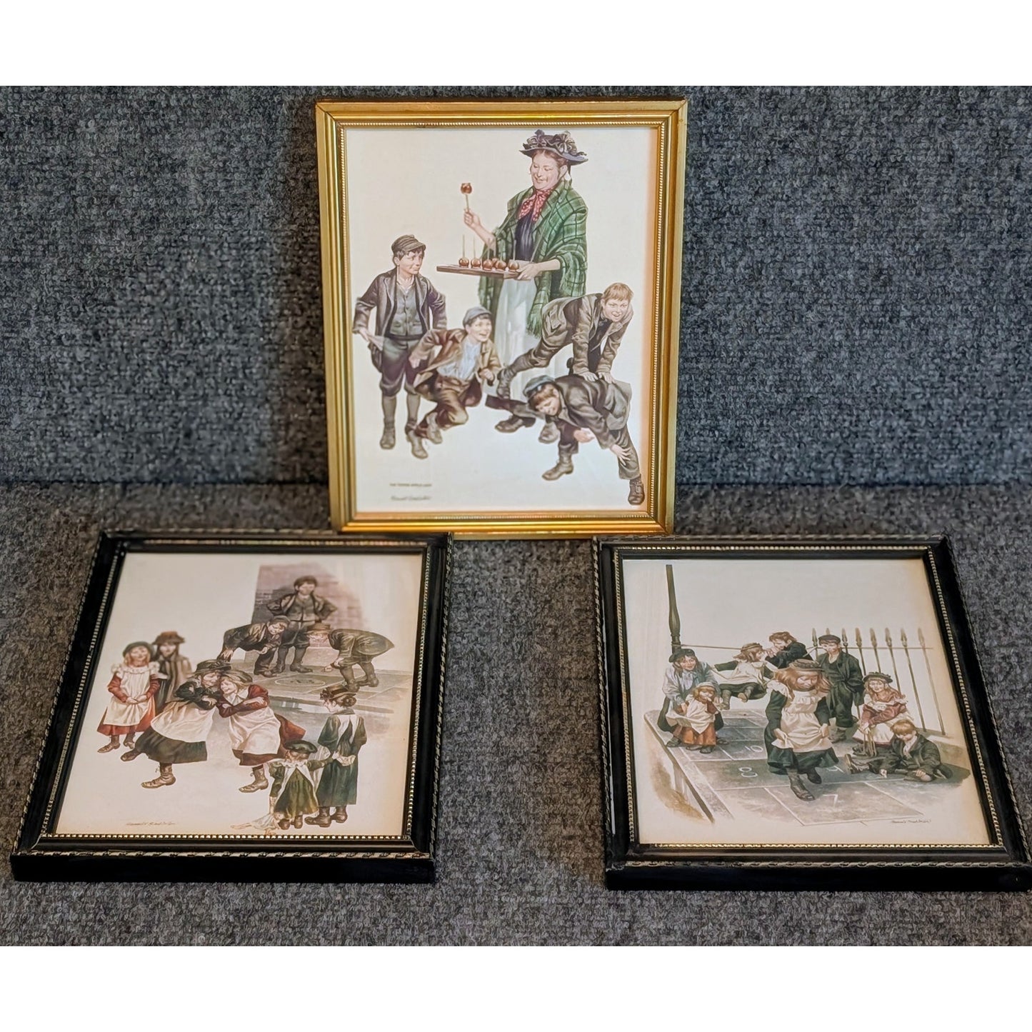 Vtg 1930s Ronald Embleton Nostalgic British Childhood Scenes Framed Wall Art