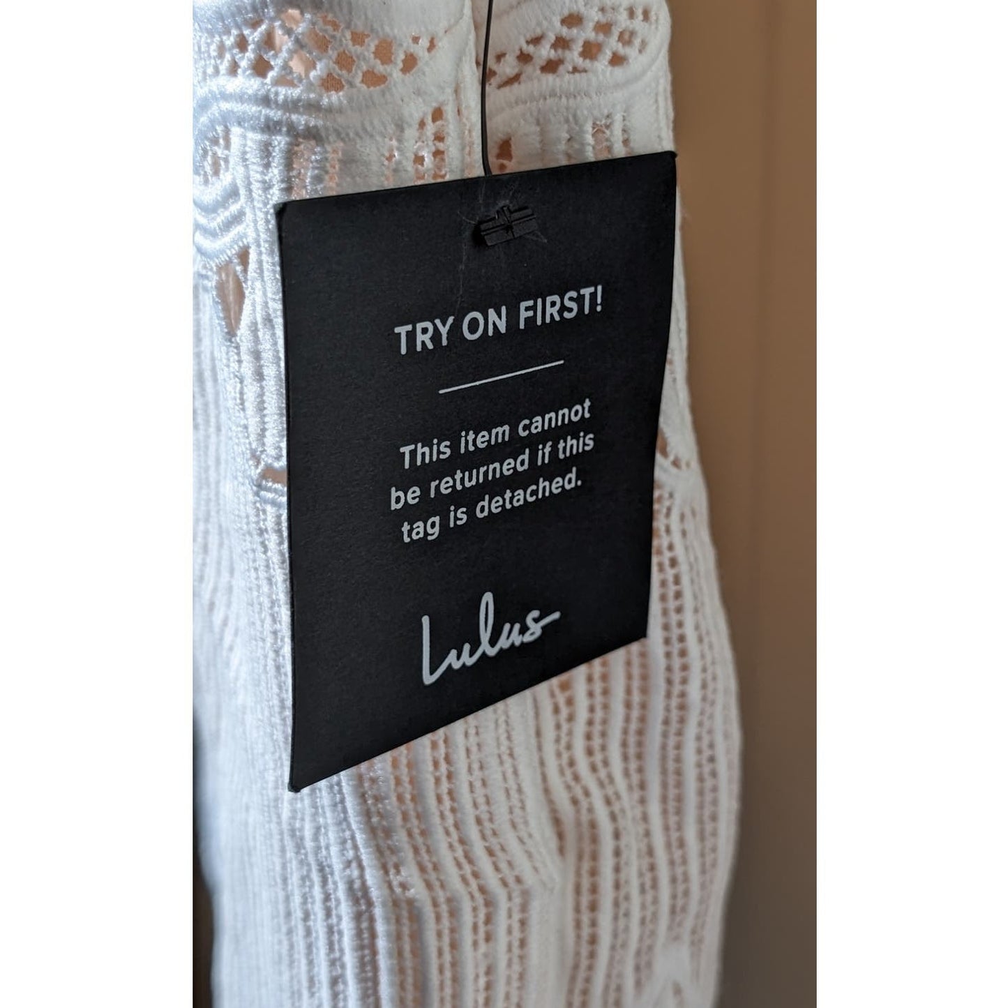 Lulus White Lace W/ Nude Lining Special Occasion Midi Dress NWT Womens Sz S