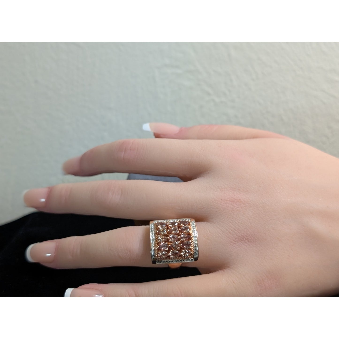 Sterling Rose Vermeil 2.75 CTW Color Change Garnet Diamond Cluster Ring Sz 5.75