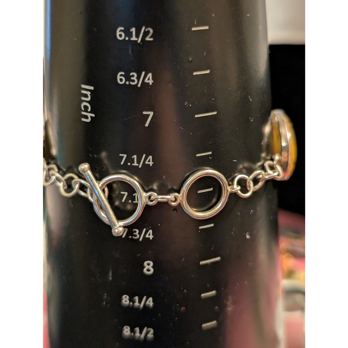 Sterling Silver Abalone Shell Toggle Bracelet