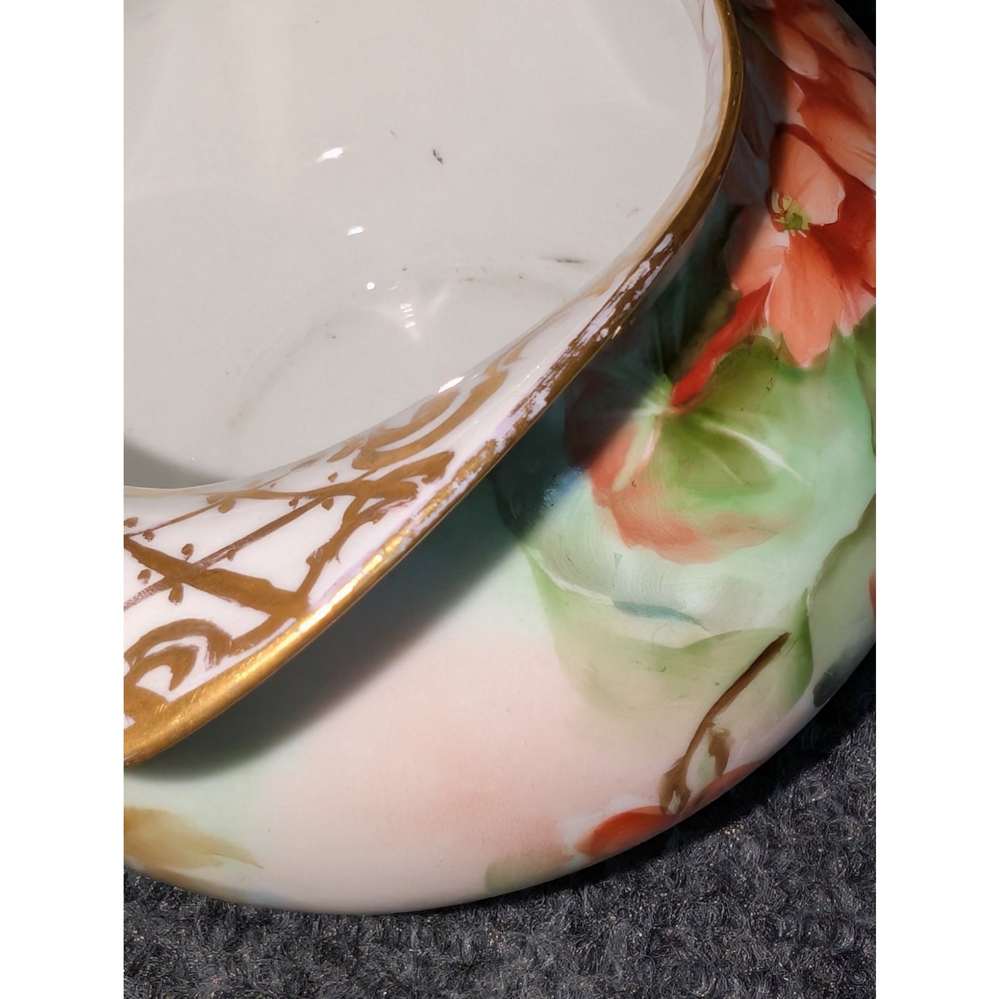 Antique Jean Pouyat Limoge Made in France Hand-Painted Sugar & Creamer Set
