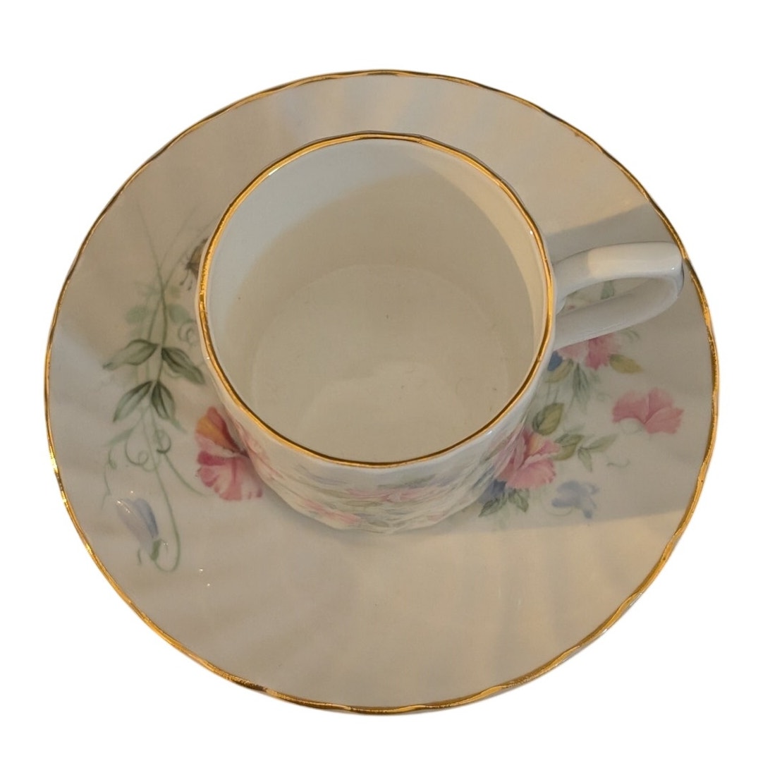 Vintage Royal Stuart Fine Bone China Tea Cup Saucer Floral England