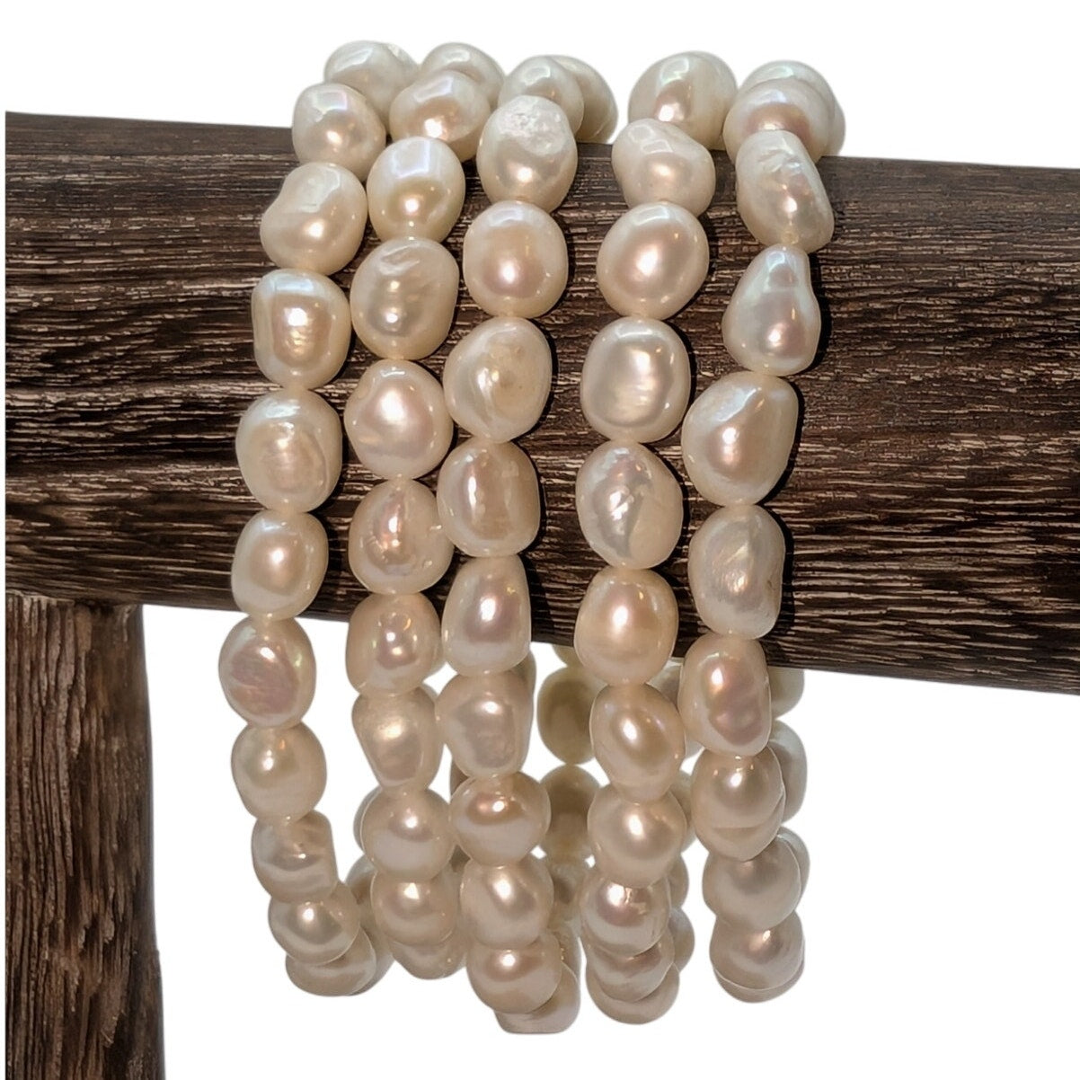 Five Genuine Freshwater Pearl Stretch Bracelets