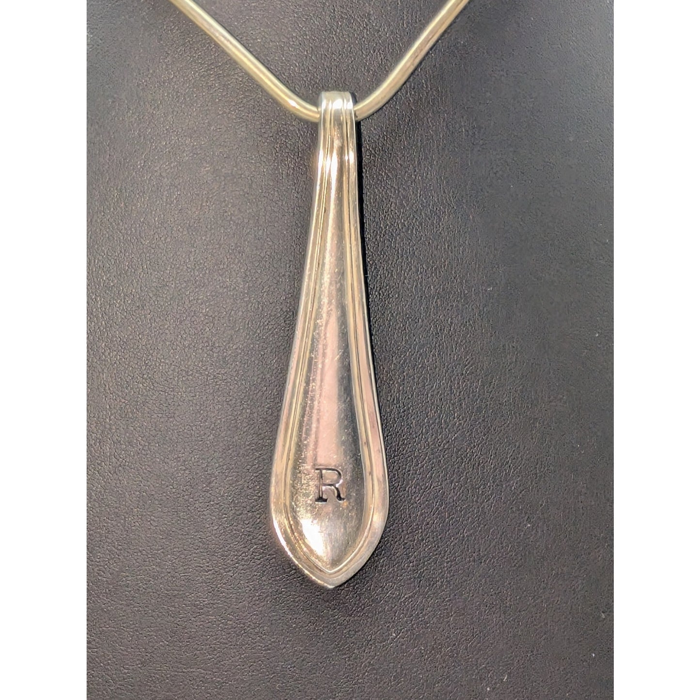Antique Marked Meriden Cutlery Co. 16 Initial 'R' Engraved Pendant (Only)