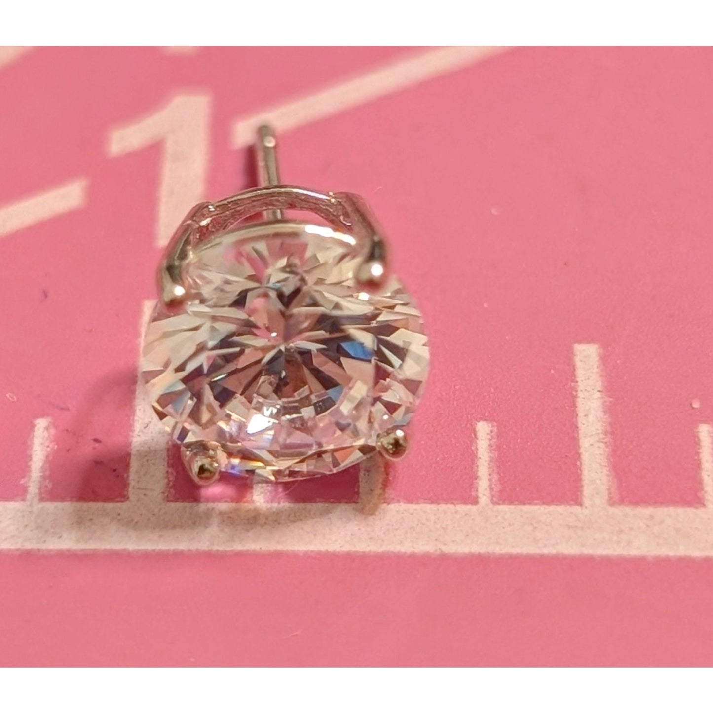 925 Sterling Silver Large CZ Post Basket Set Stud Earrings