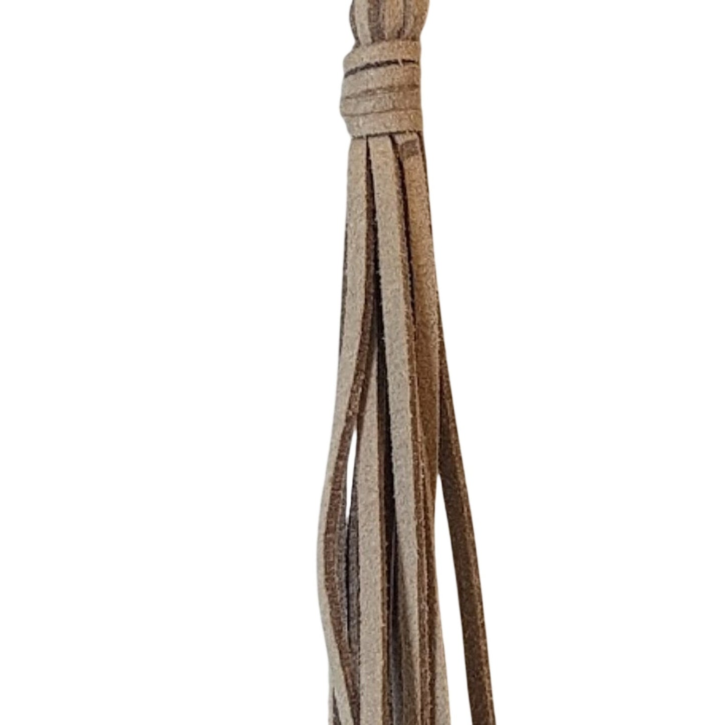 Woven Crystal Bead Necklace with Leather Detachable Tassel