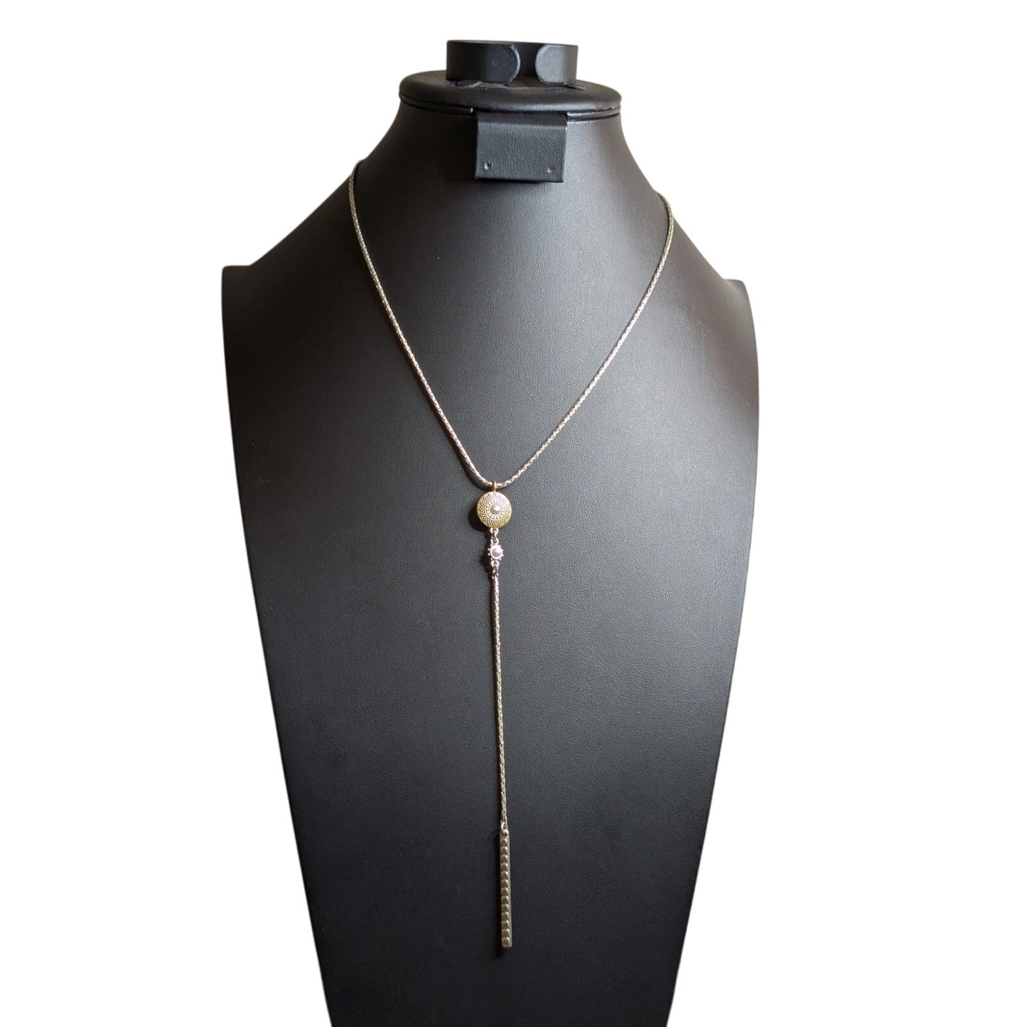 Lucky Brand Boho Celestial Whimsygoth Y-Drop Necklace Two Tone Necklace