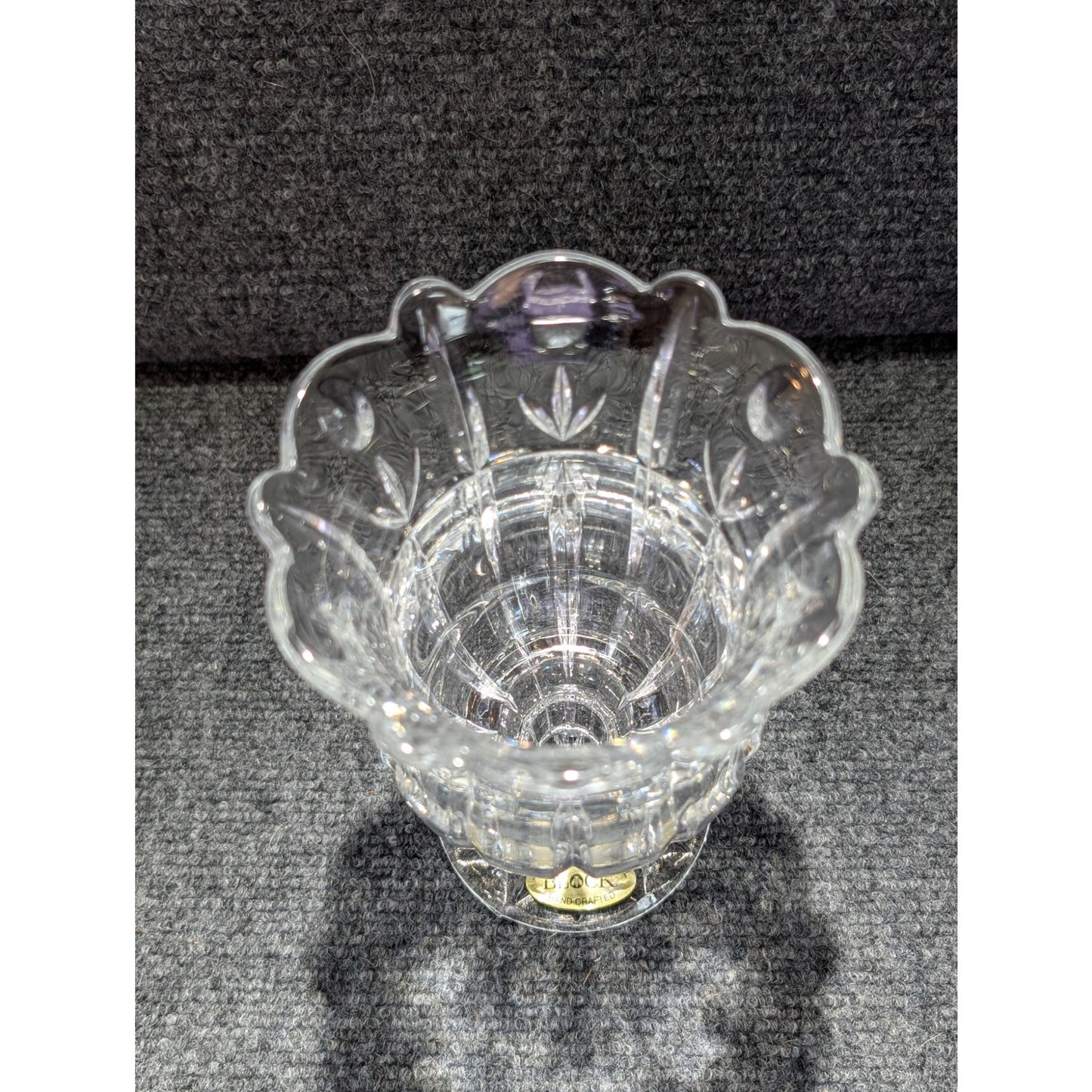Block Crystal Tulip Garden Hurricane Footed Pedestal Vase