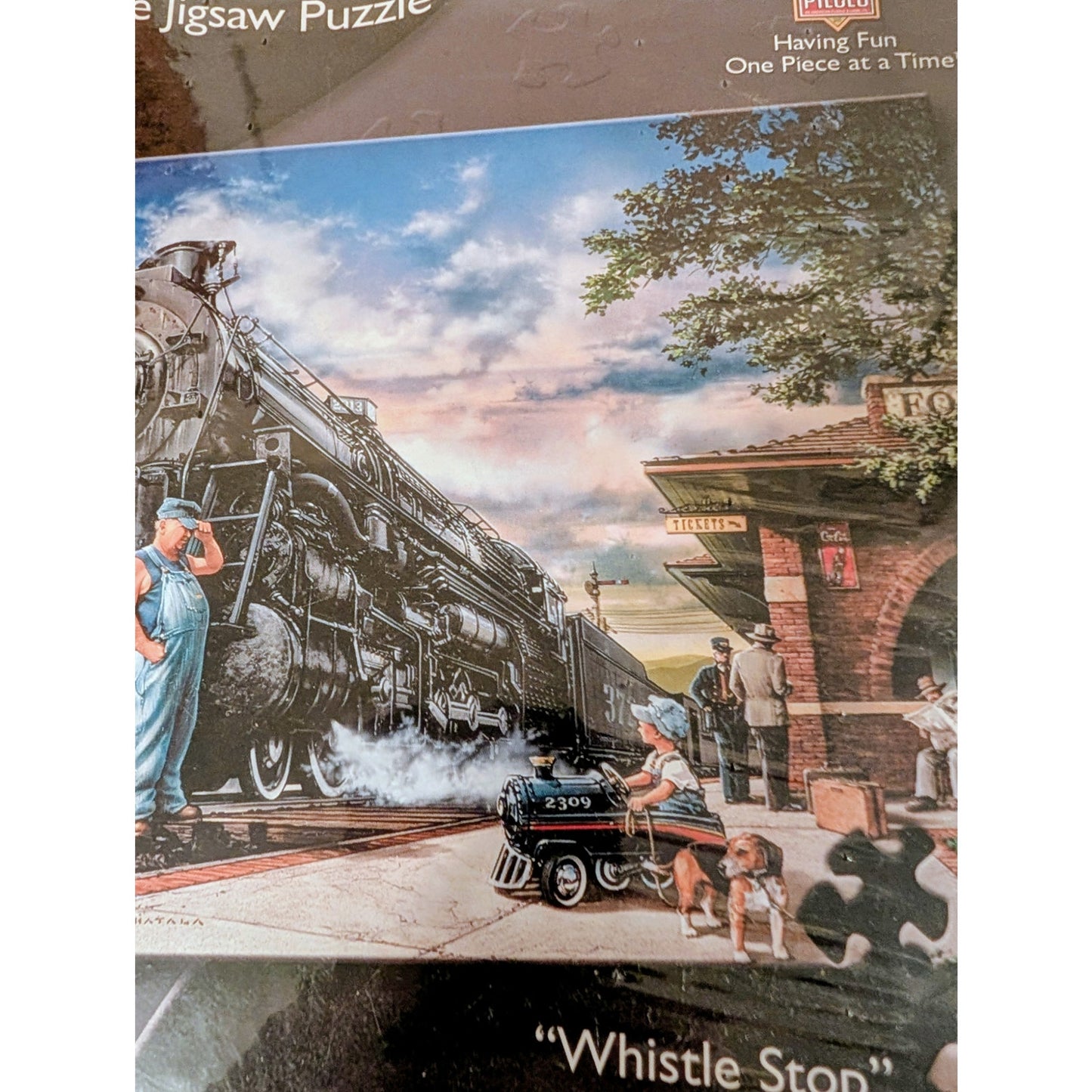 Whistle Stop 1000 Piece Jigsaw Puzzle by Master Pieces -- Dan Hatala Artwork NWT