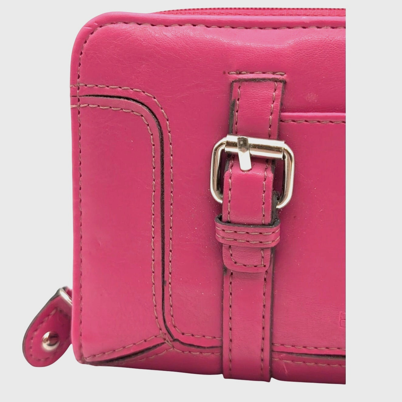 Etienne Aigner Pink Leather Cynthia Style Signature 'A' Organizer Clutch Wallet