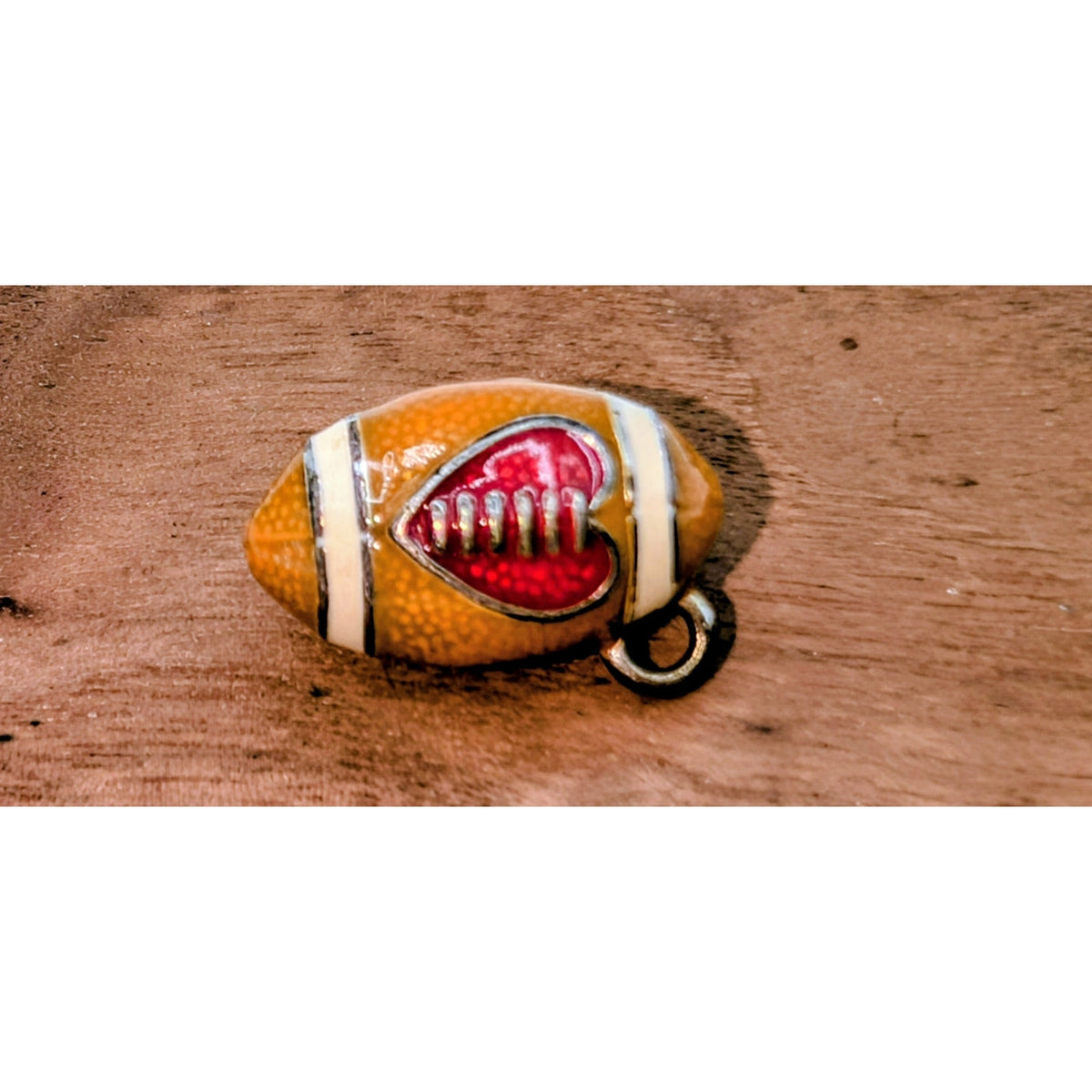 Vintage Brighton Love Heart Enamel Football Sports Pendant