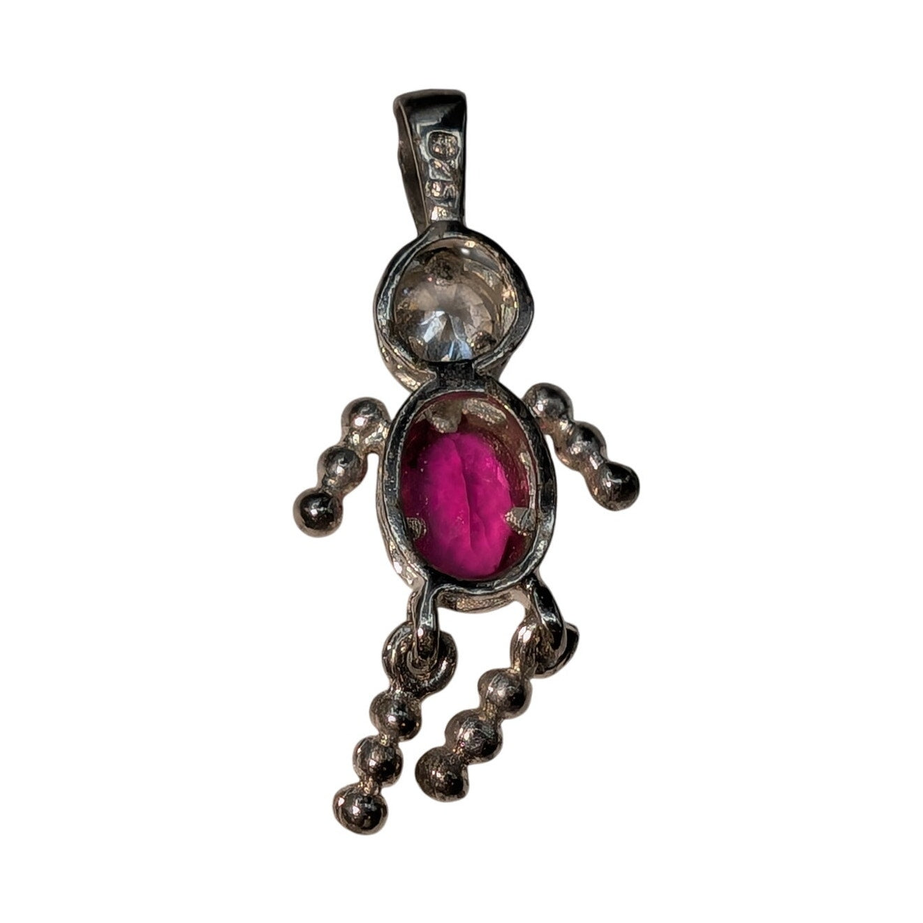 July Tests as Ruby Silver Boy Charm Pendant