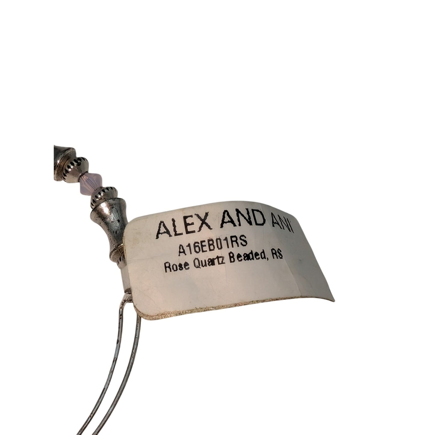 Alex and Ani Rose Quartz Beaded Adjustable Wire Bangle Bracelet NWT