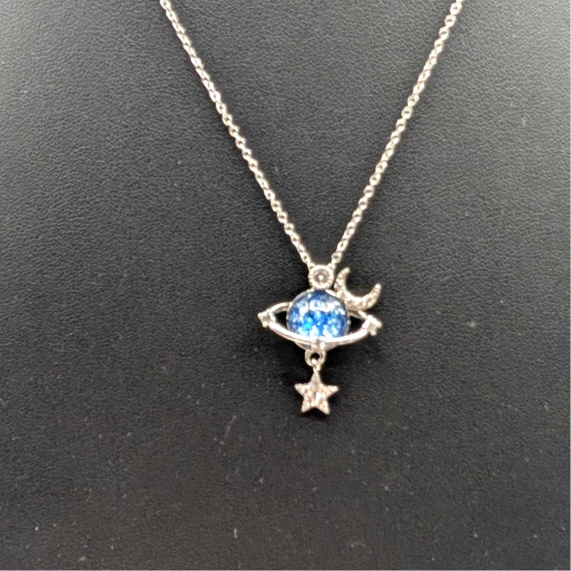 Lot of Eleven Blue & Silver Tone Jewelry Pieces Necklaces, Bracelets & Earrings
