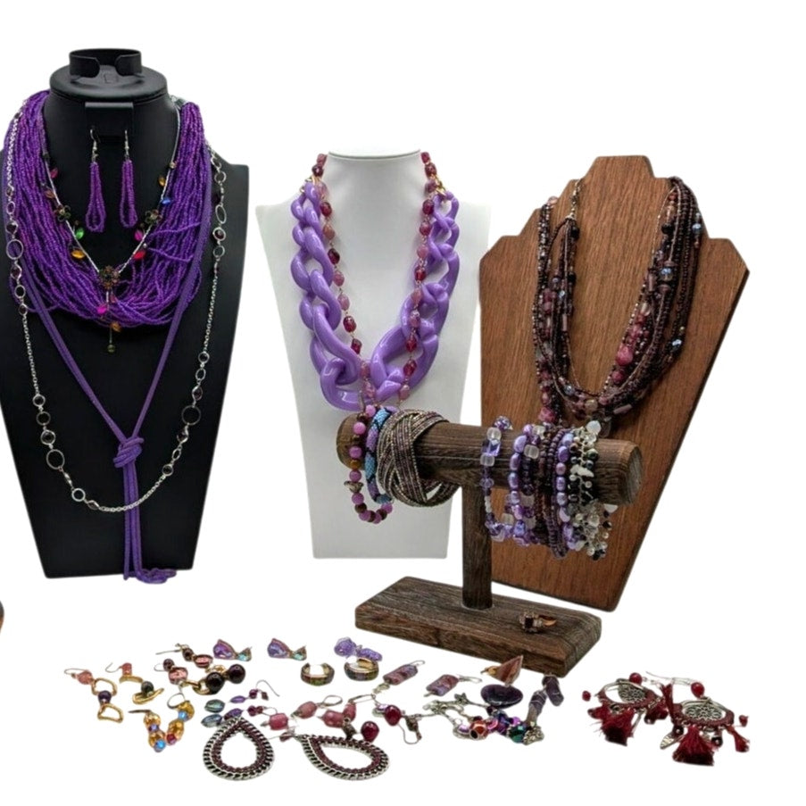 Reseller' Delight Curated Purple Lot of 41 Pieces of Jewelry