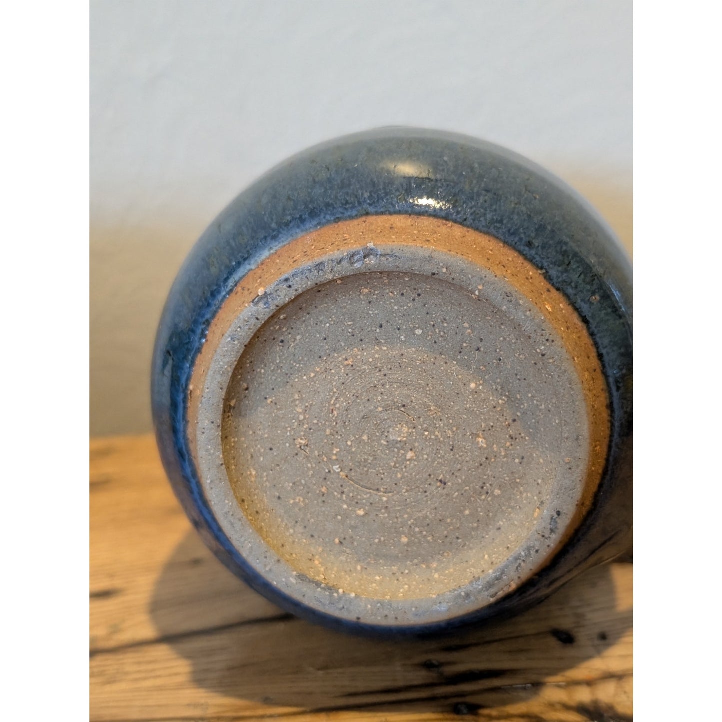 Set of Two Blue Signed Studio Pottery Coffee Mugs