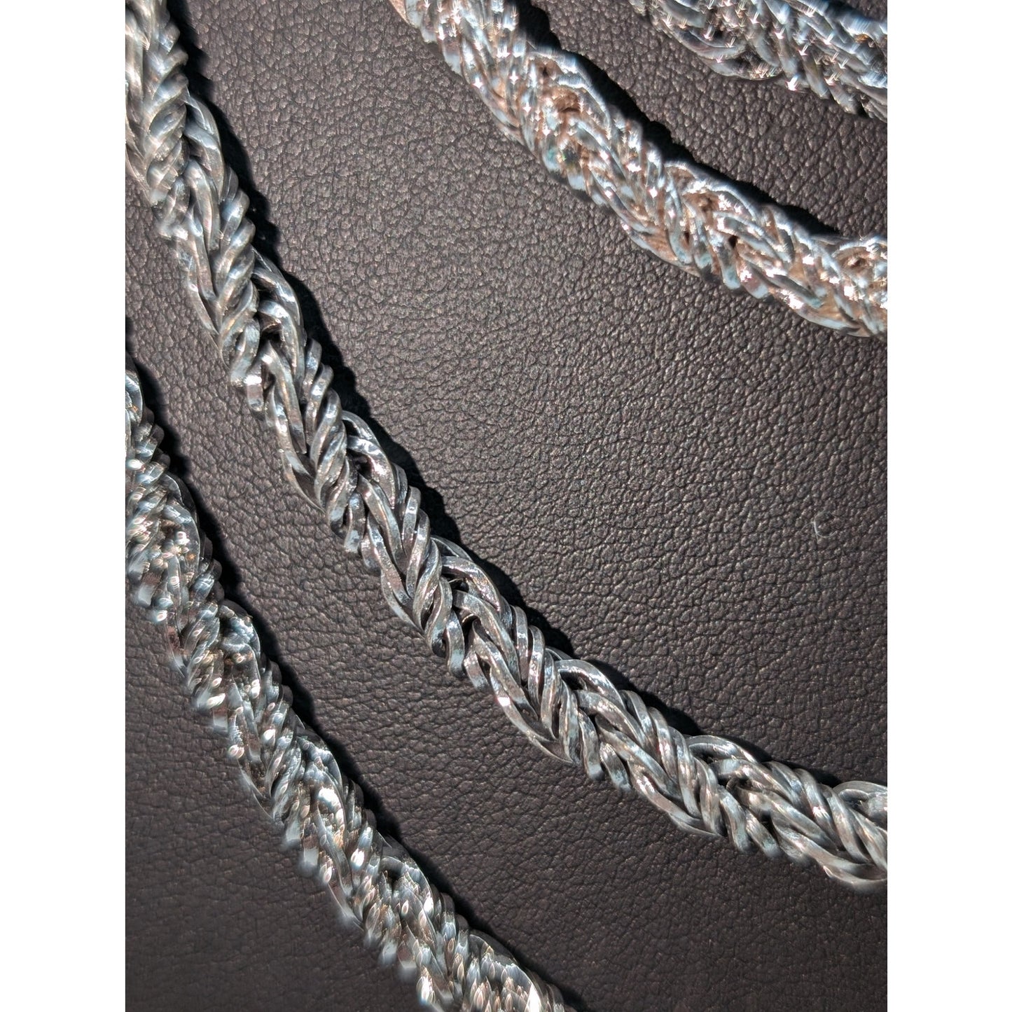 Chico's Chunky Multi-Chain Multi-Shade of Silver Tone 17.5"-21.5" Necklace