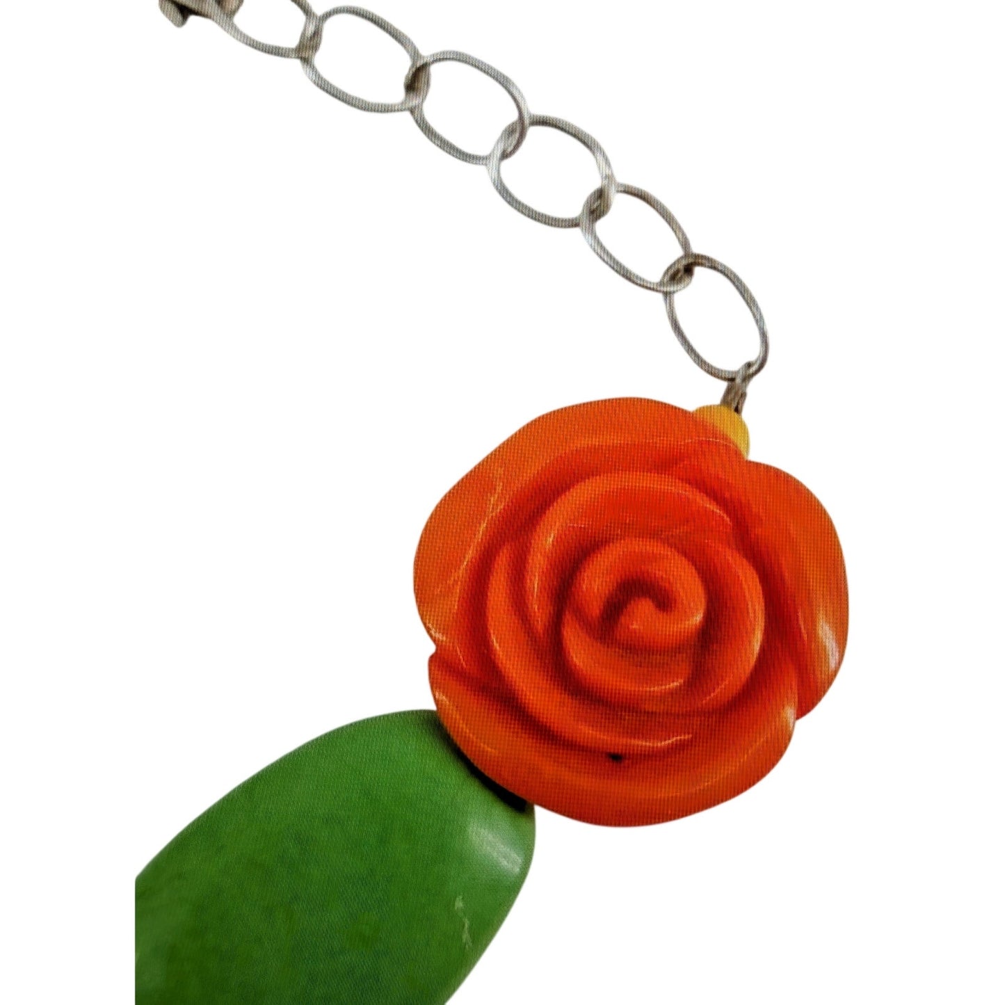 Sterling Silver Pearl, Coral Rose and Green Turquoise 8-9" Beaded Bracelet 36.2g