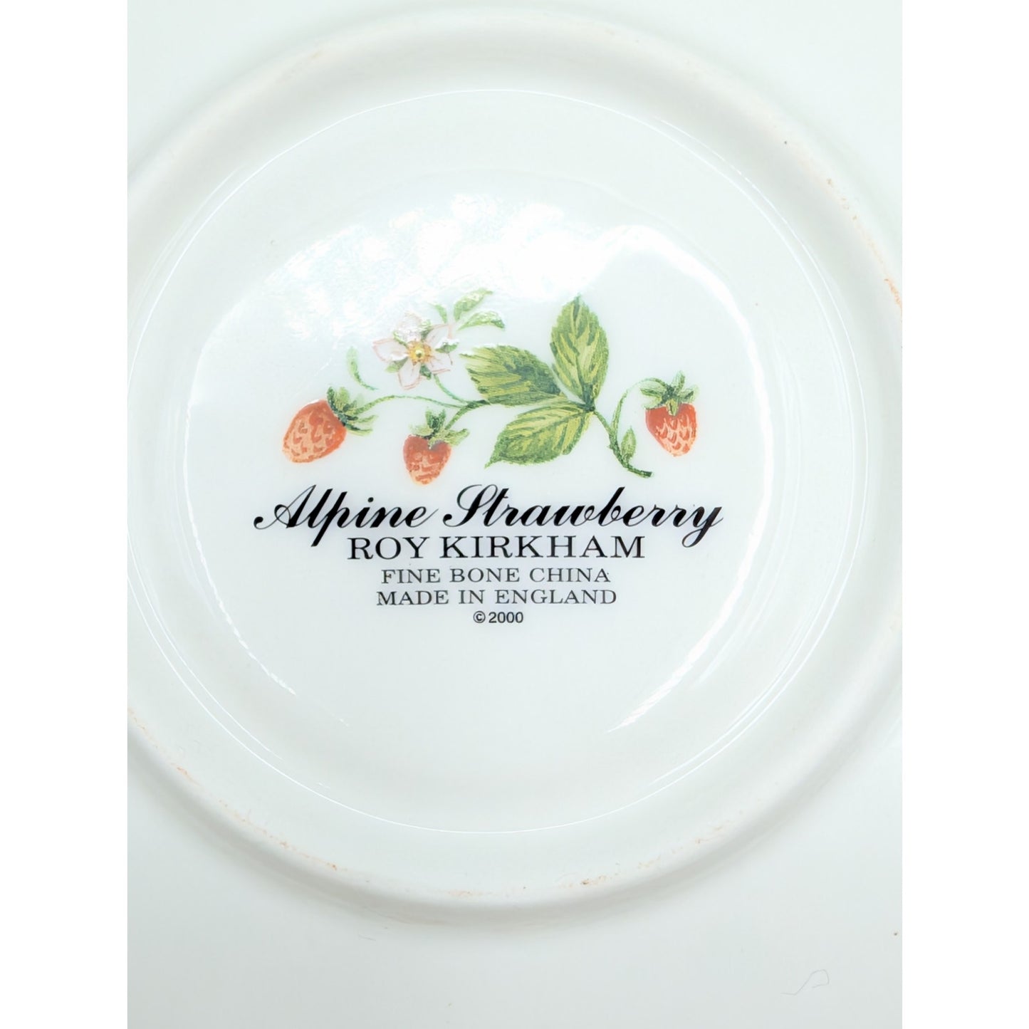 Vtg Roy Kirkham 2000 Alpine Strawberry Bone China Breakfast Cup and Saucer Set