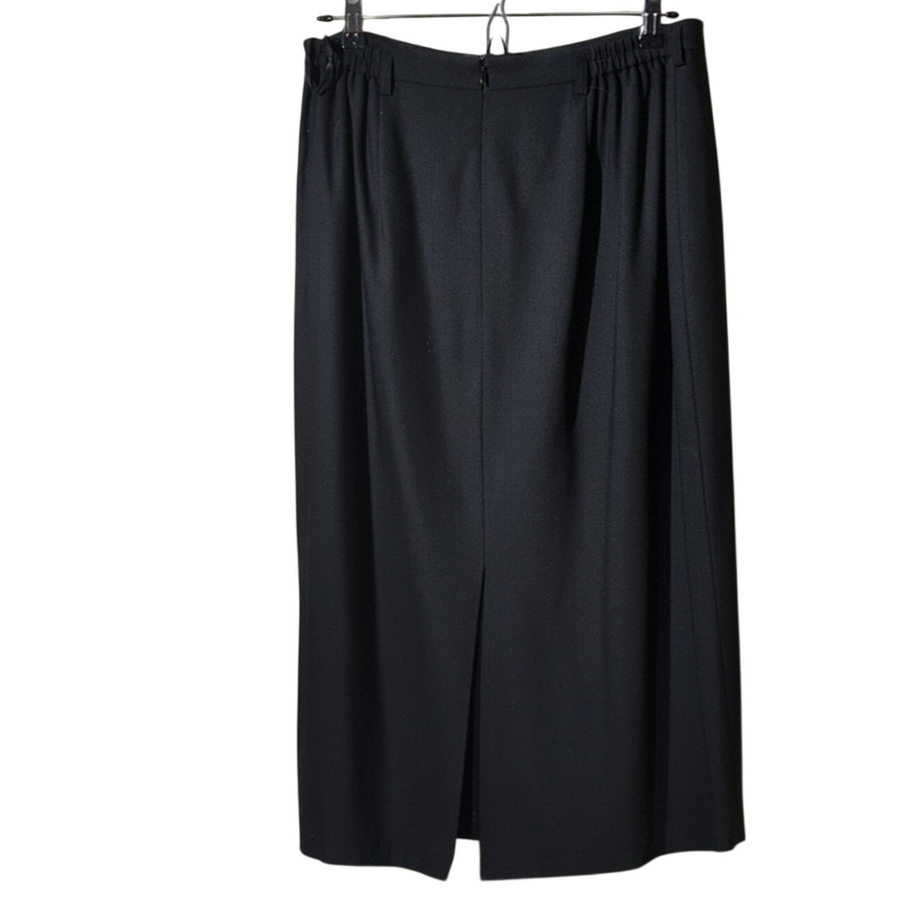 Talbots Wool/Lycra Black Midi A-Line Fully Lined Skirt Women's Plus Size 12W