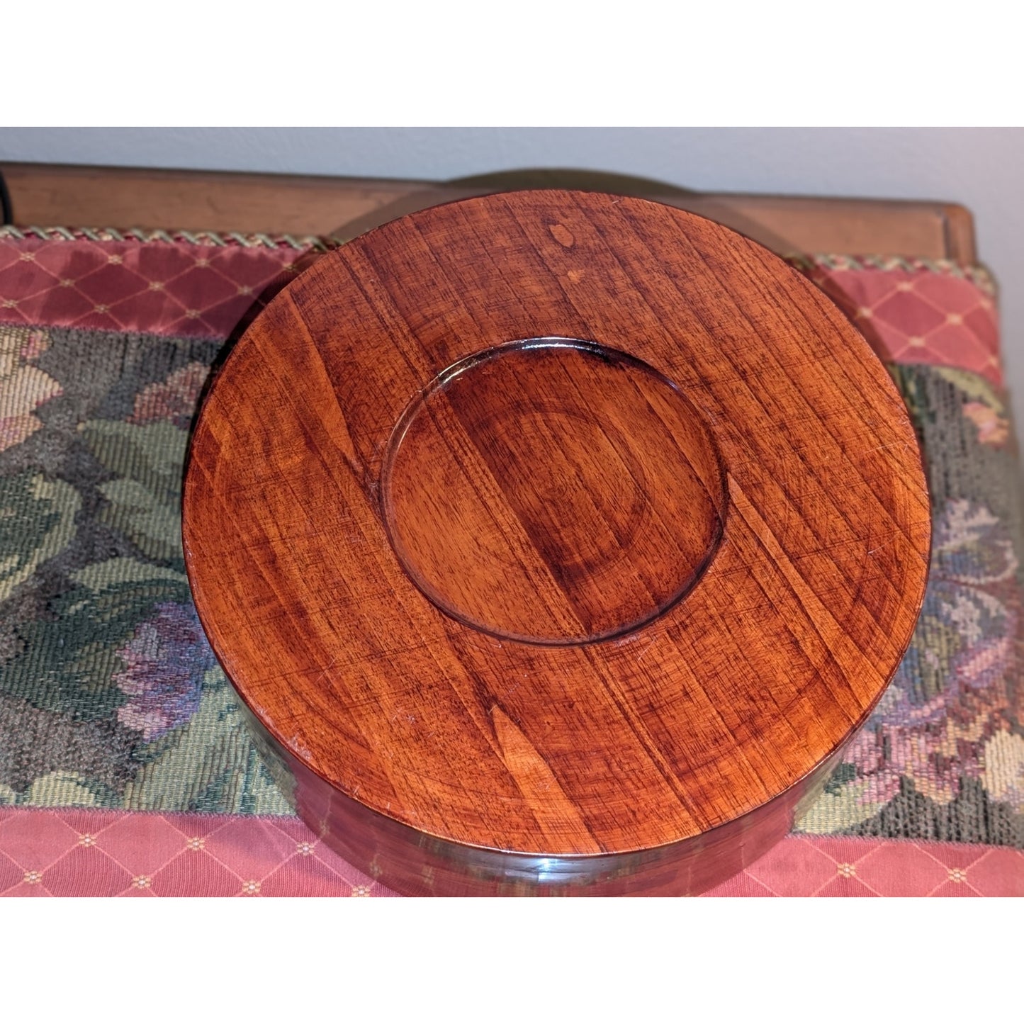 Large Hand Turned Solid Wooden Salad Fruit Bowl 12" Round X 5" Tall