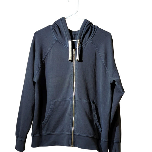 Athleta Gray Full Zip Pocket Draw String Hoodie Women's Size M