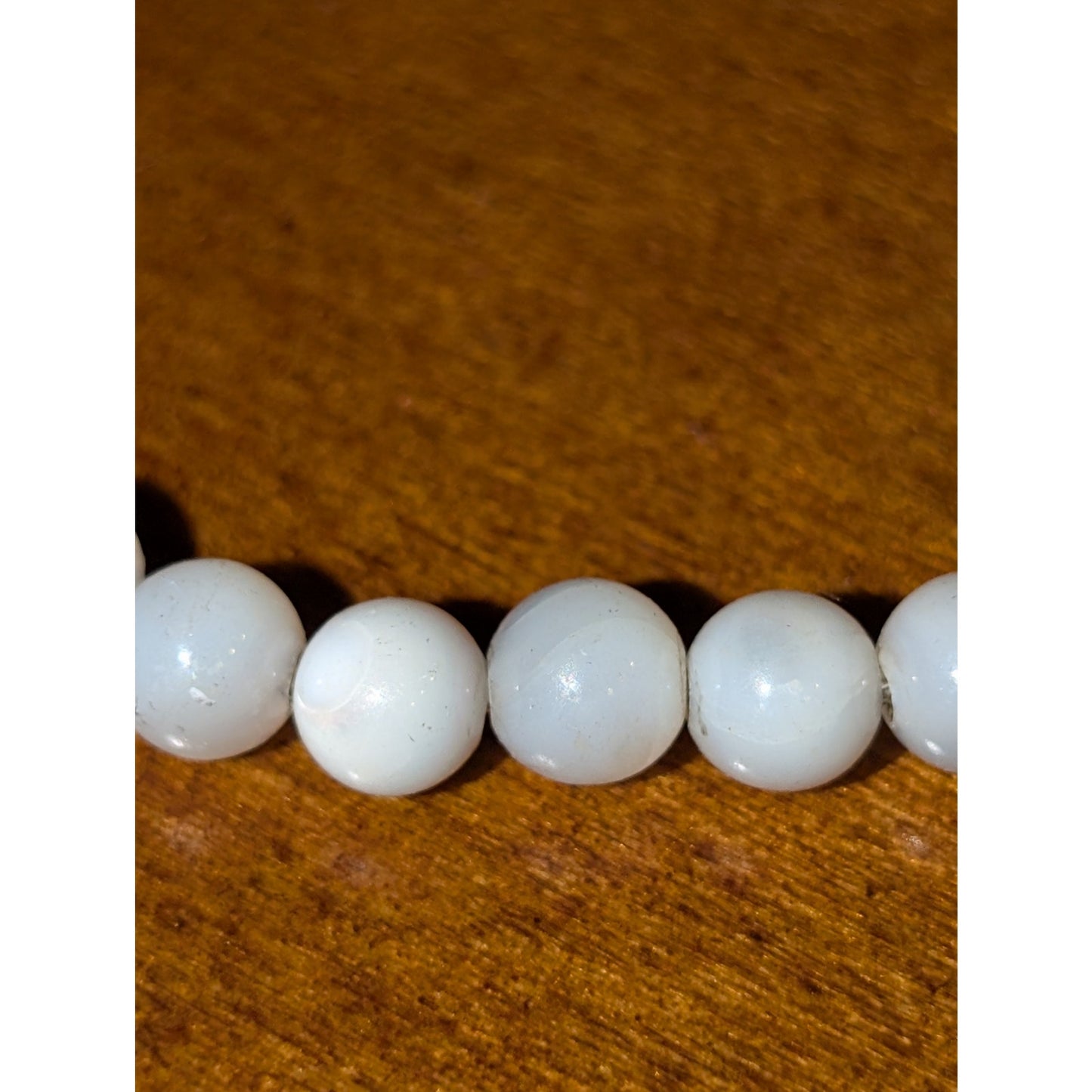 925 Sterling Silver Mother of Pearl Bead Chain 16"-19" Necklace
