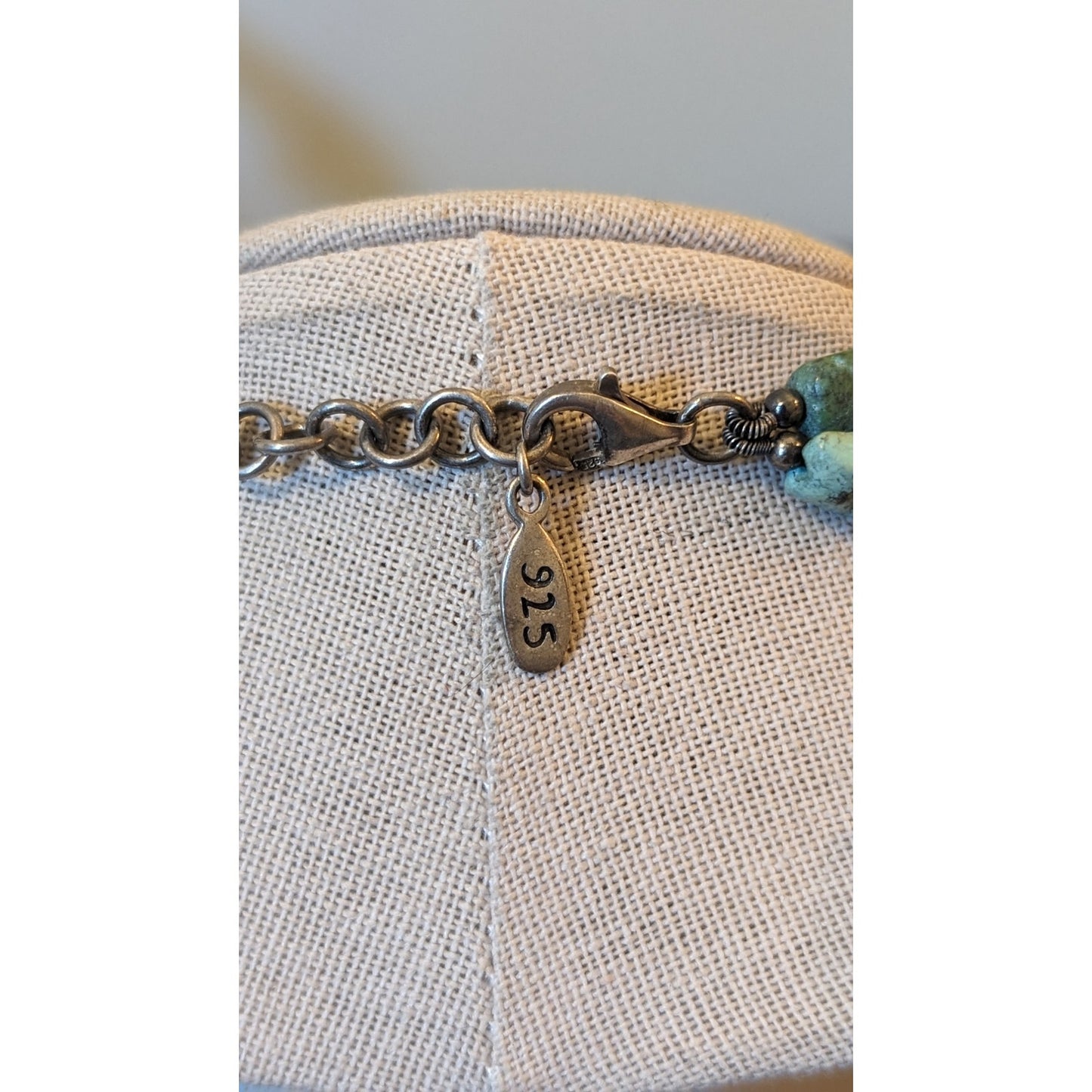 EXEX 925 Sterling Silver Claudia Agudelo Two Strand Turquoise Pendant Necklace