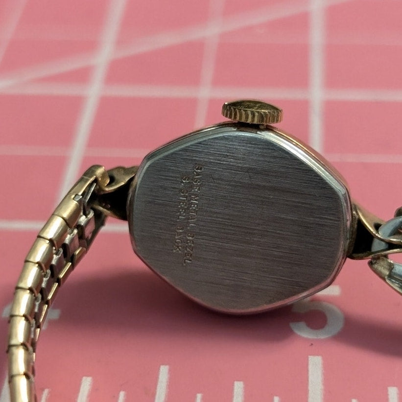 VTG 50s Timex 10K Gold Filled Stainless Steel Back MiraFlex Band Ladies Watch