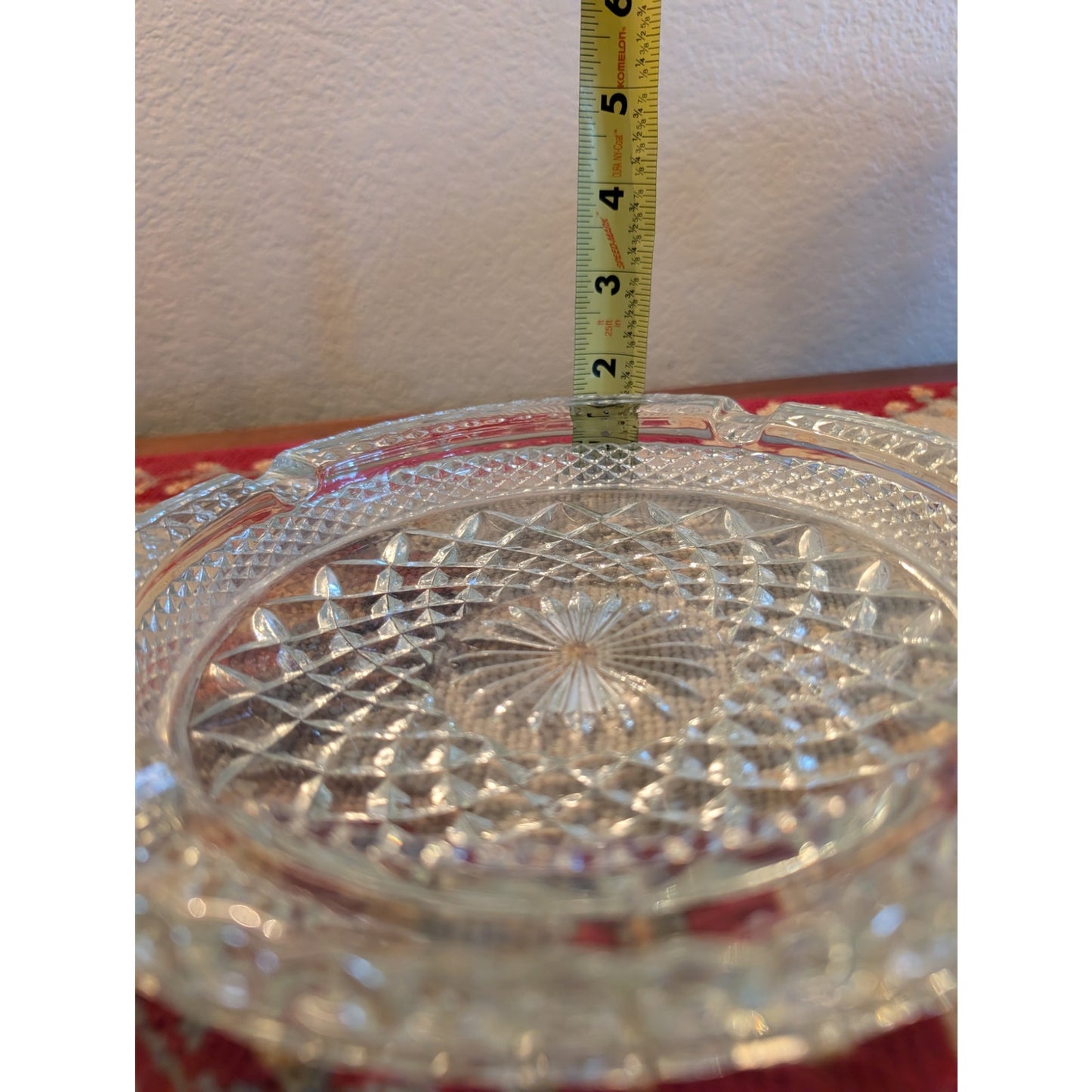 Vintage Wexford Anchor Hocking Cigar Cigarette Ashtray 8.5" Heavy Glass