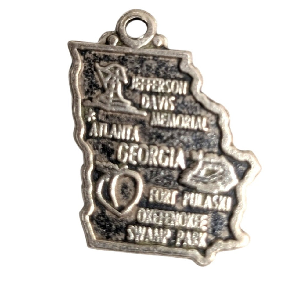 Vintage Sterling Silver Georgia State Charm