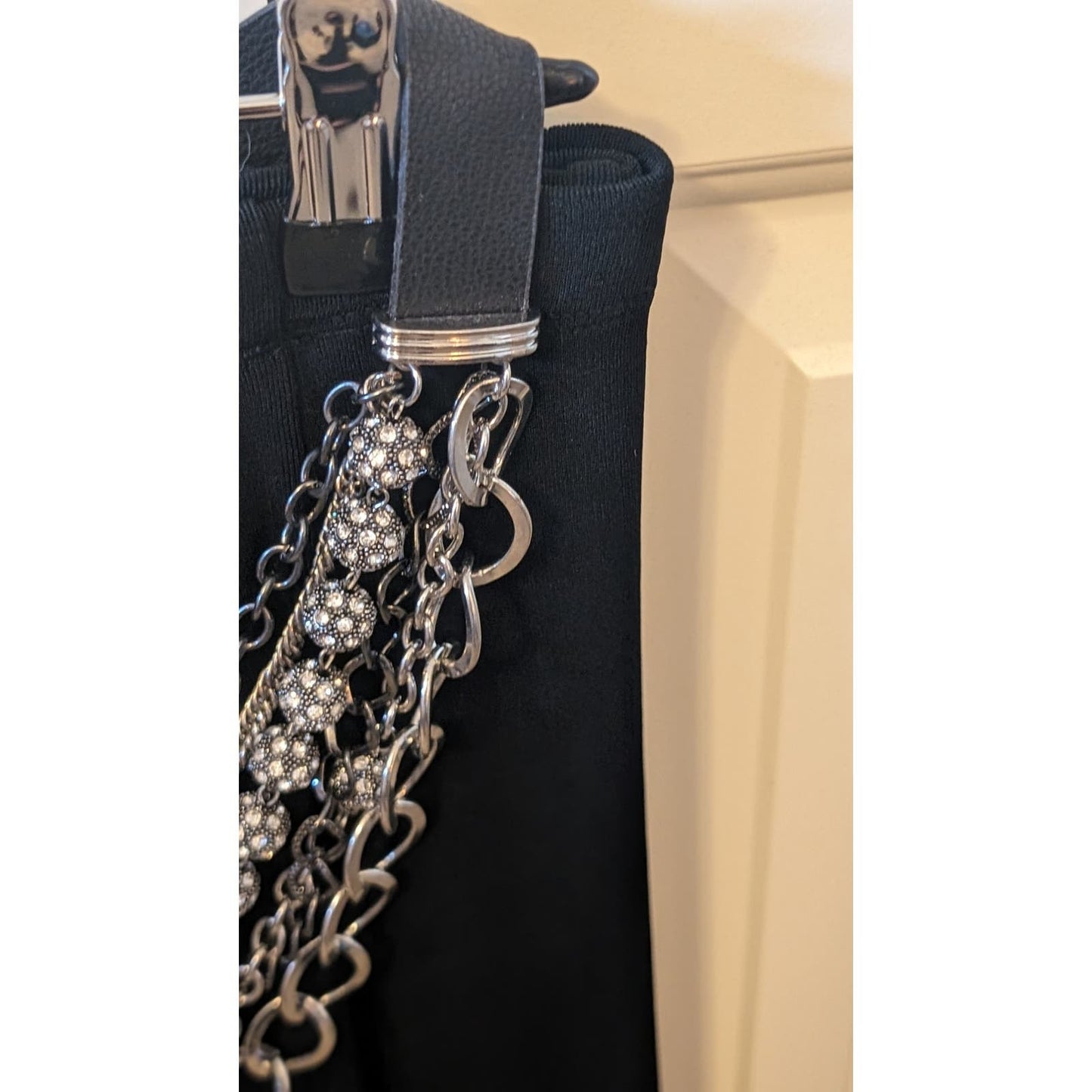 Multi-Strand Chain Link Rhinestone Disco Ball Belt Sz 34-37"