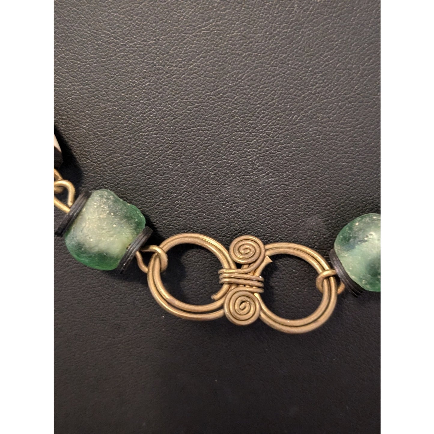 Vintage 1960's Polymer Clay & Glass Bead Artisan Handcrafted Necklace