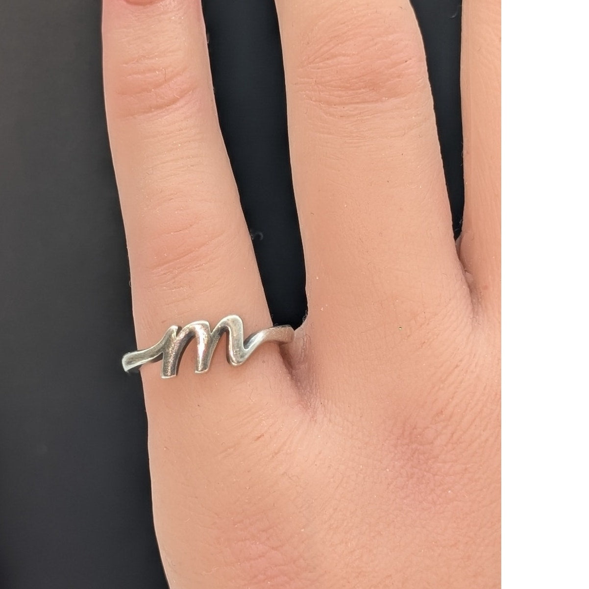 James Avery Signed Sterling Silver Script Initial 'm' Ring Size 5.75