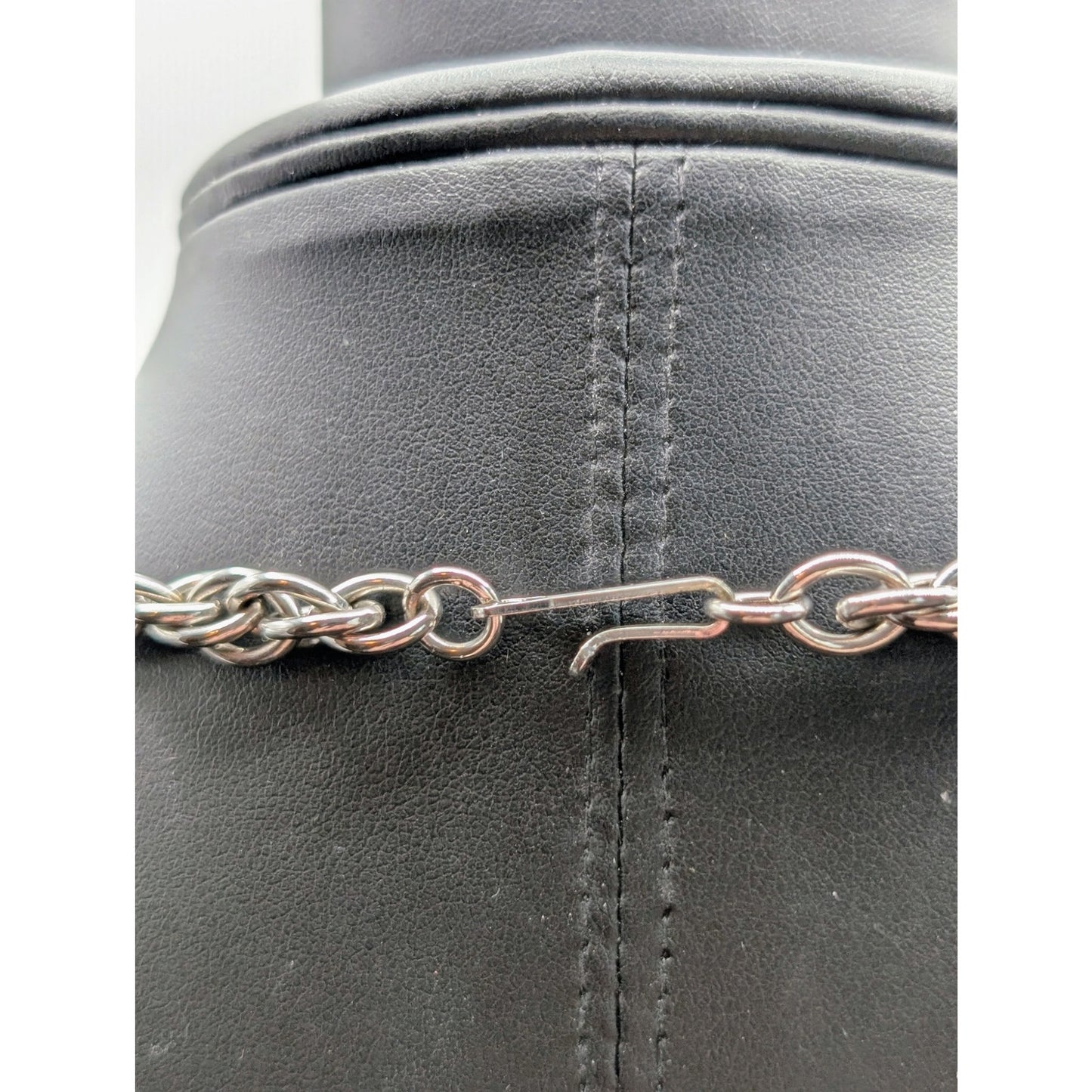 Vintage Heavy Thick Silver Tone Rope Chain Hook Clasp 20.5" Necklace