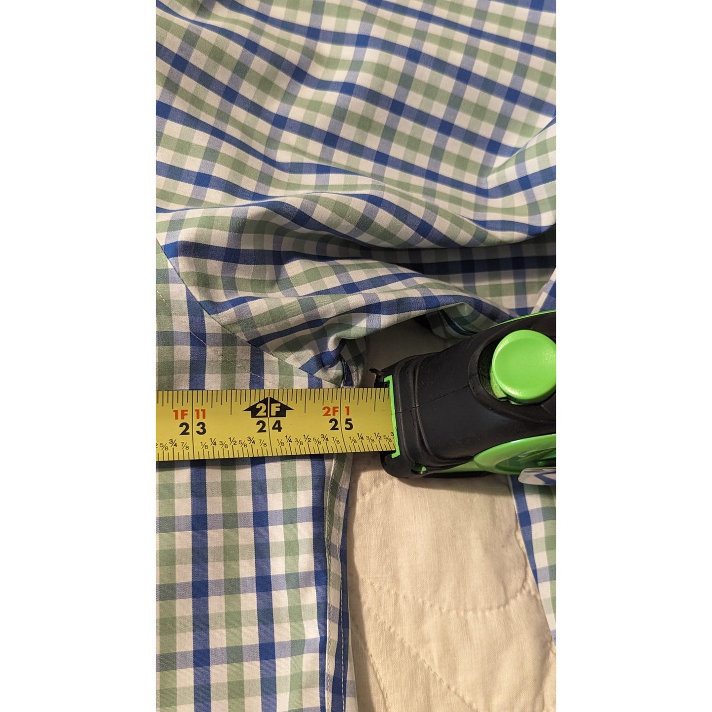 Brooks Brothers Men's Navy/Green Gingham Check Button Down Size L