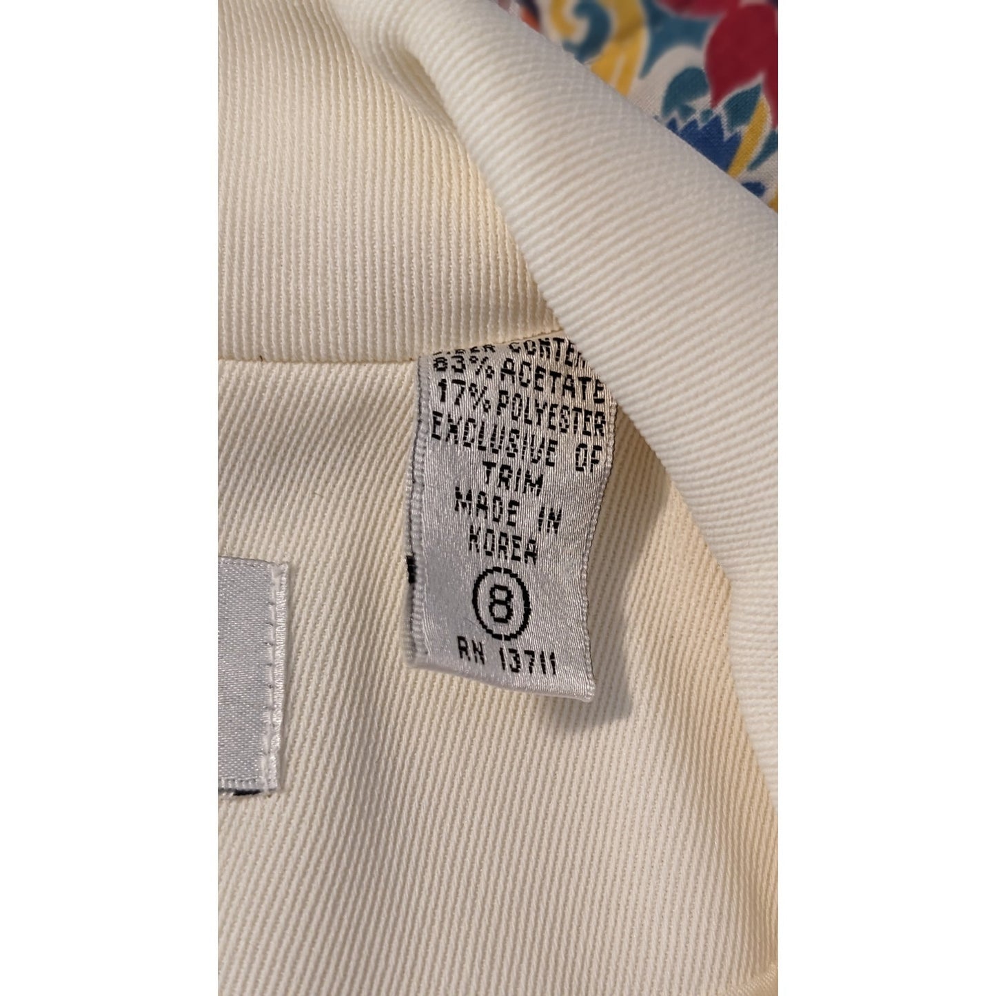 Valerie Stevens Cream Black Trim Lightweight Lined Blazer Womens Sz 8