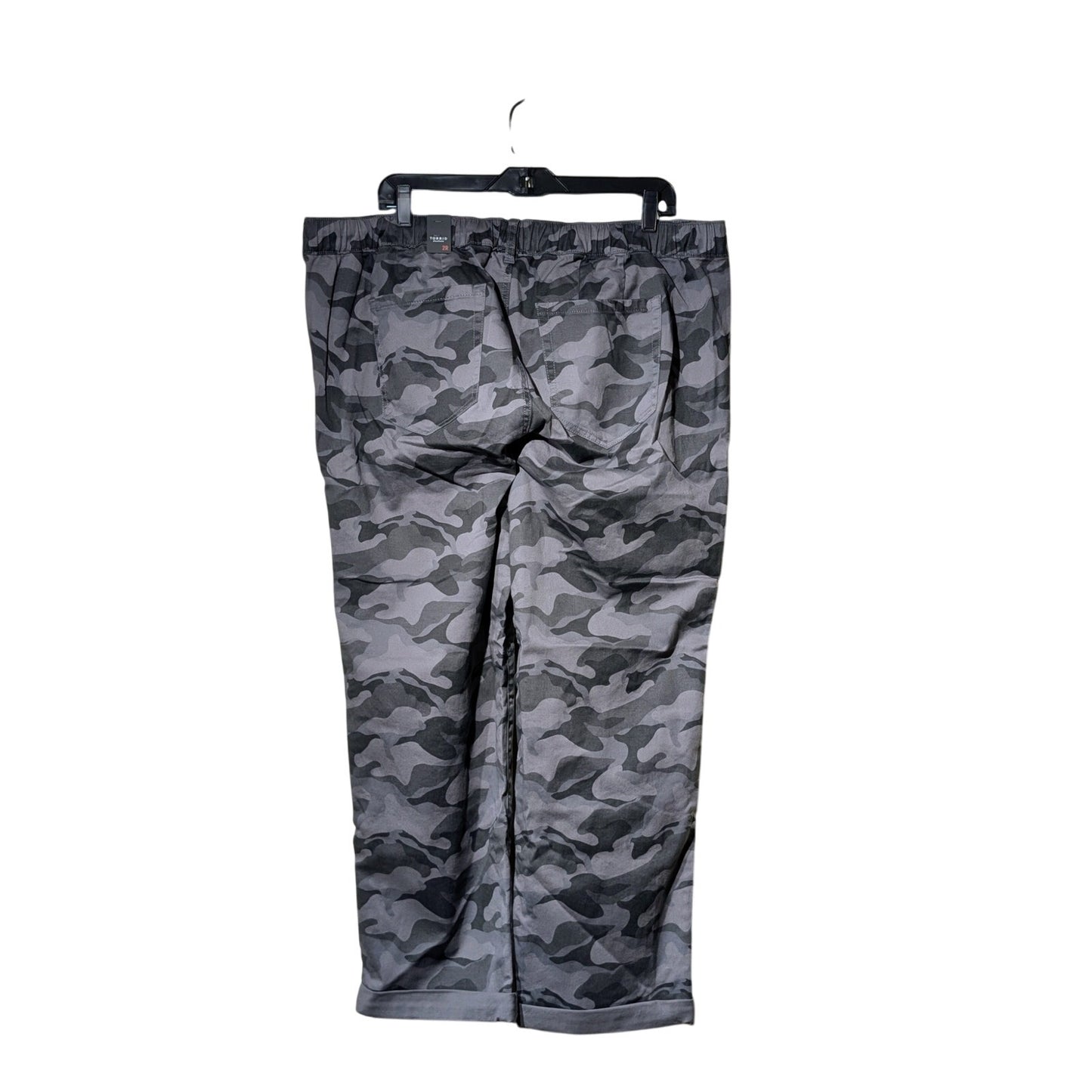 Torrid NWT Weekend Mid-Rise Straight Stretch Twill Camo Cadet Grey 2R (2X)