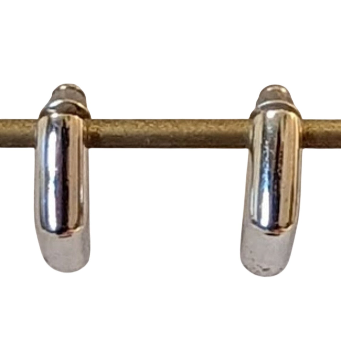 Monet Silver Tone 'Elbow' Post Earrings