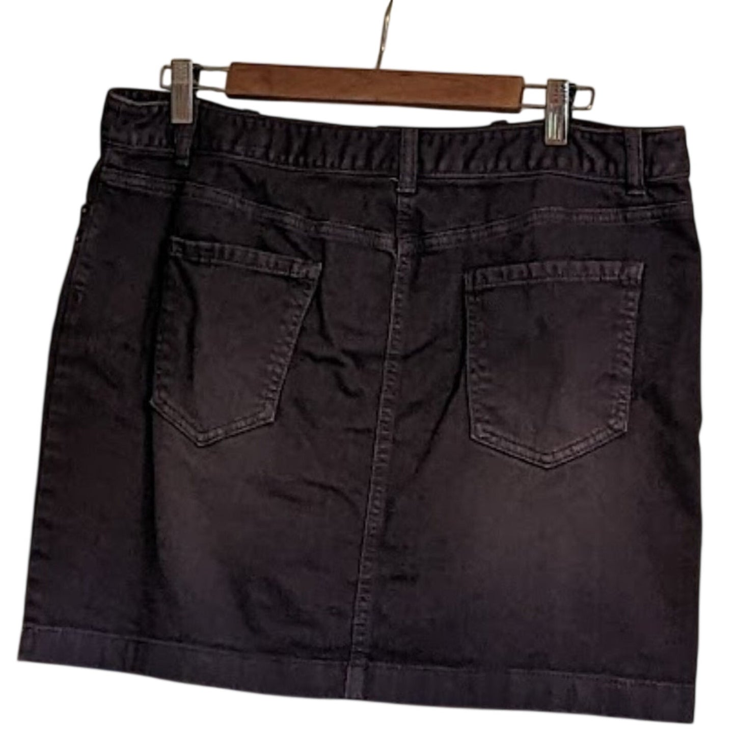 Ann Taylor Loft Women's Size 12 Taupe Denim Cotton Stretch Short Skirt