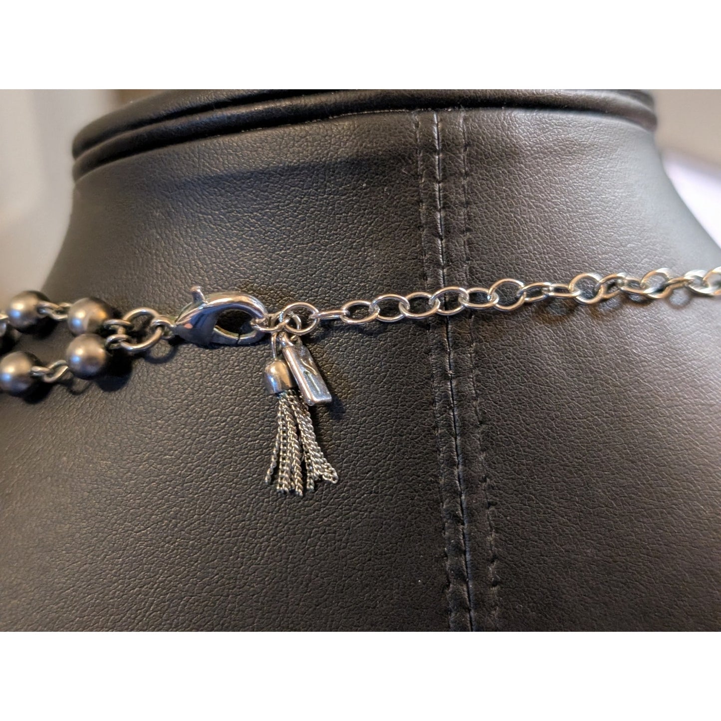 Layered Look Three Silver Pearl Cameo Silver Tone Themed Necklaces