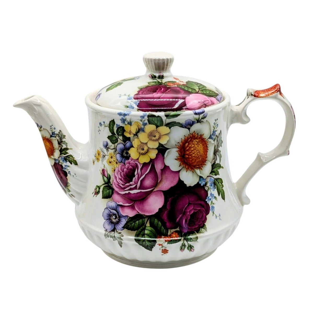 Vintage 1970s Windsor Floral English Bone China Teapot