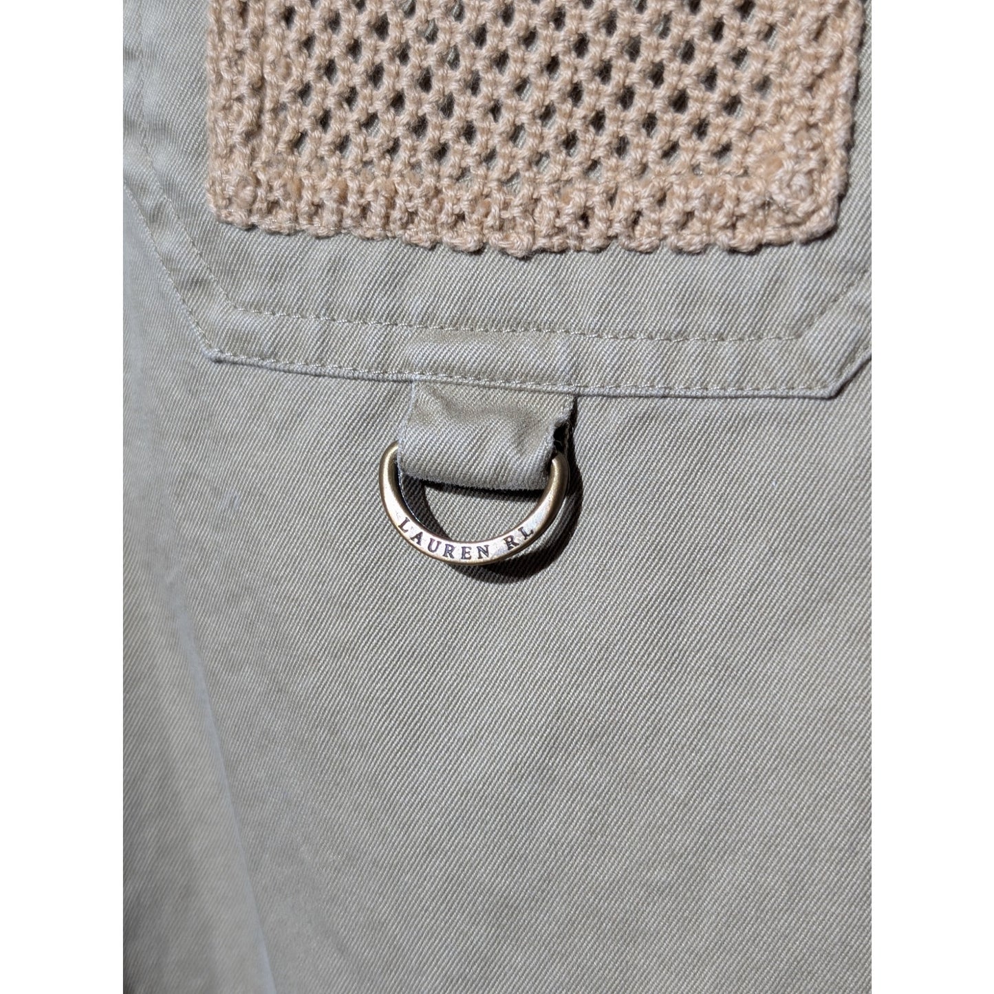 Lauren Ralph Lauren Safari Field Shirt Khaki Utility Pockets Unisex Size Medium