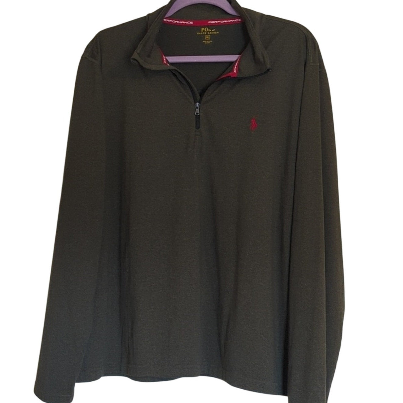 Polo Ralph Lauren Performance Wear 1/4 Zip Heather Green Lightweight Pullover XL