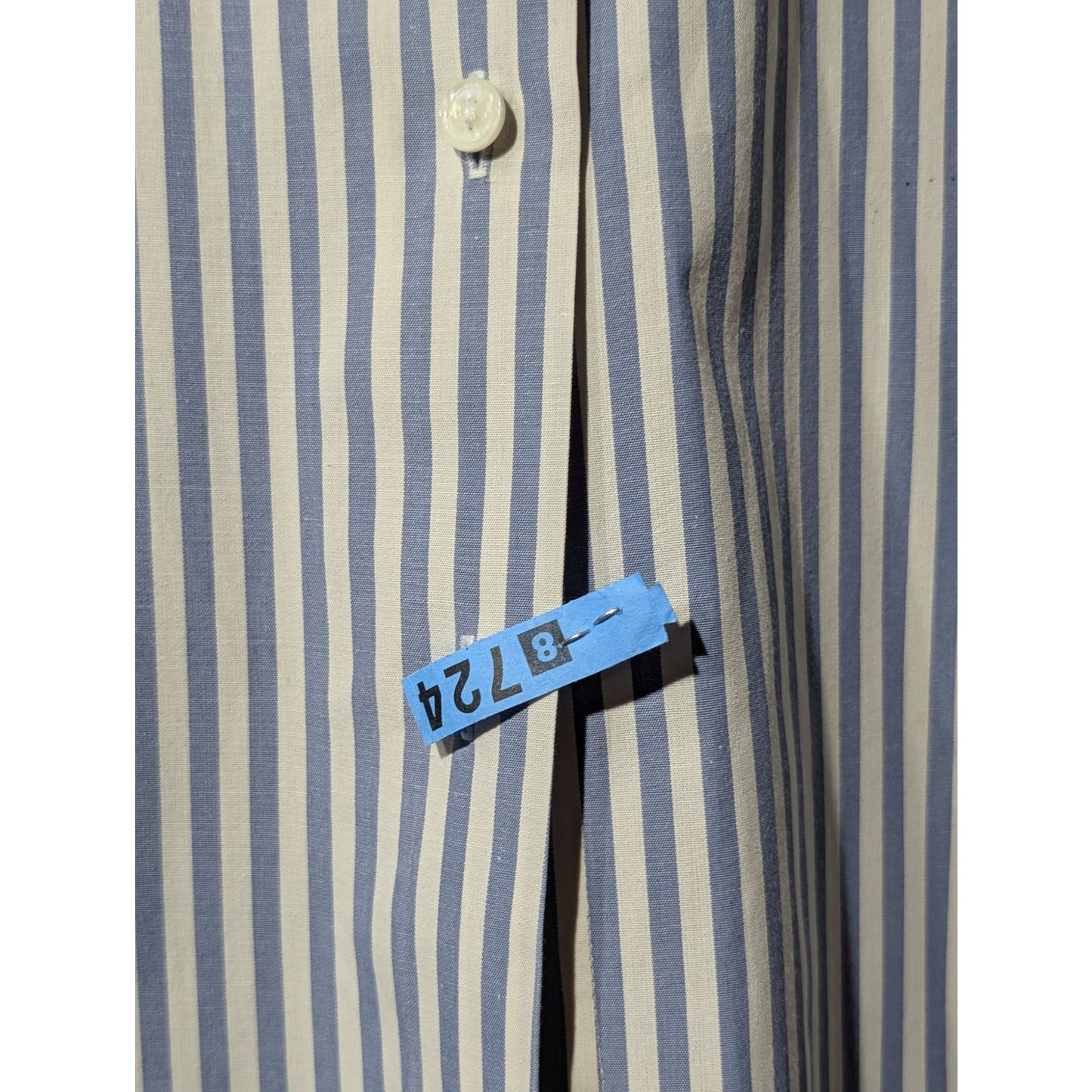 Docker's Dusty Blue Striped 100% Cotton Button Up Shirt Ladies' Sz M